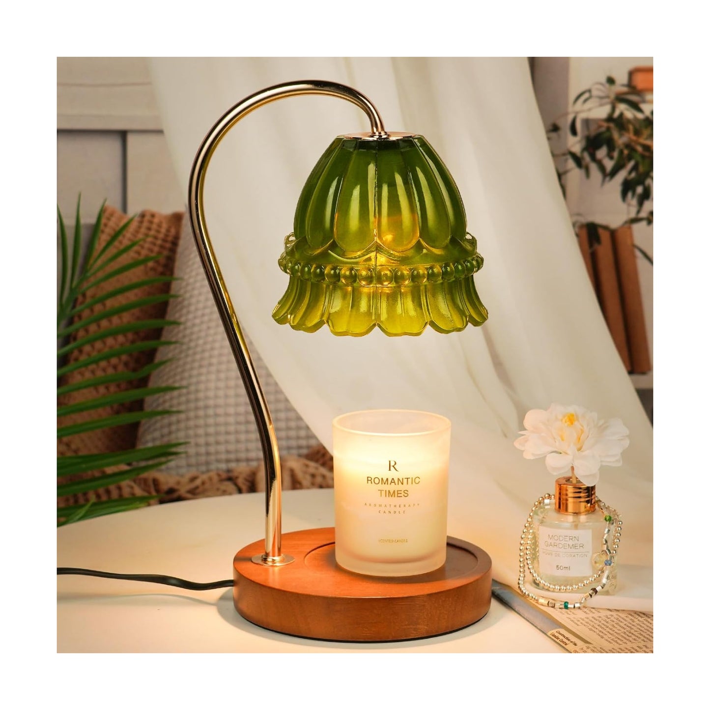 Funistree Flower Candle Warmer Lamp with Timer, Dimmable Candle Lamp Warmer, Christmas Birthday Gifts for Women Mom