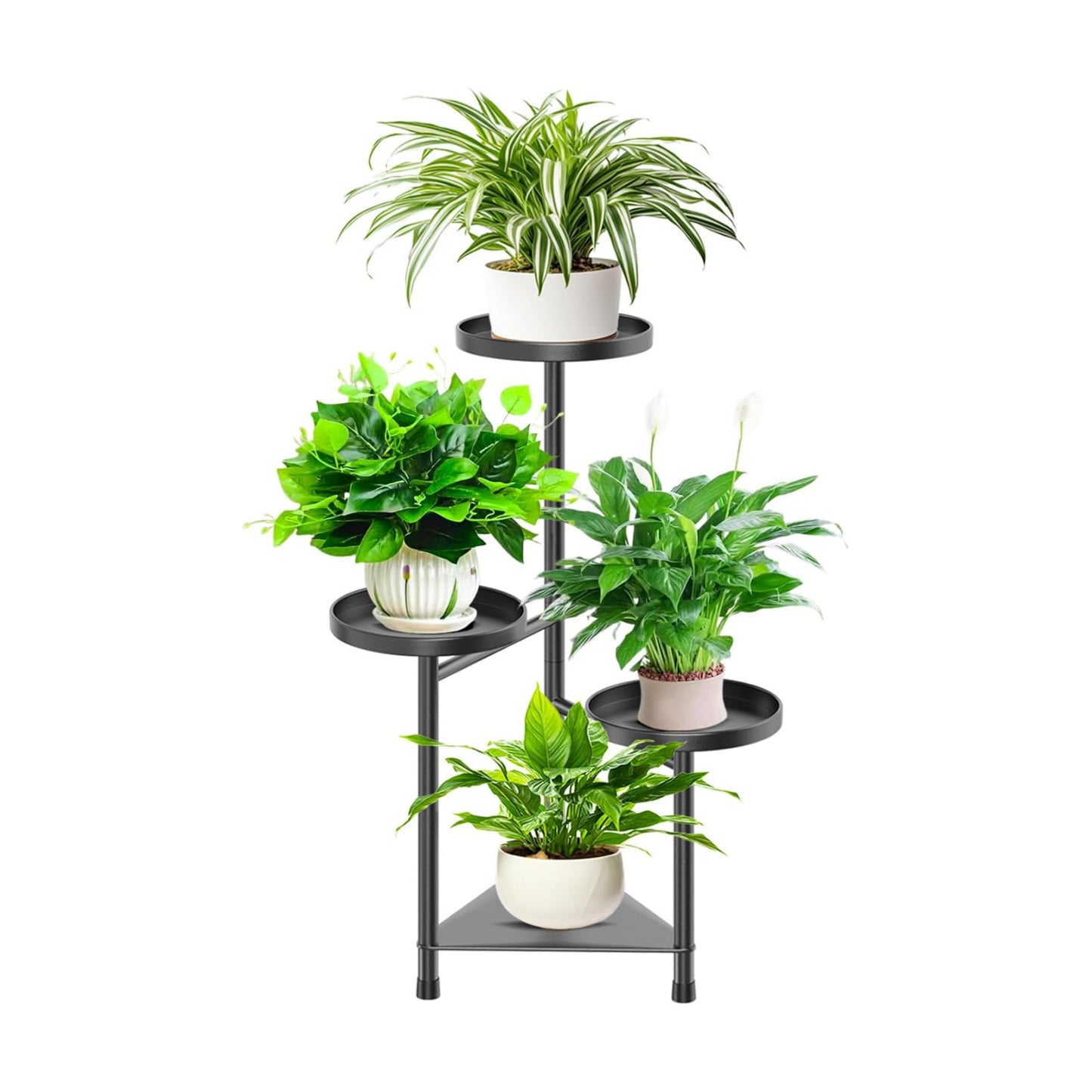 4 Tier Plant Stand Indoor Flower Shelf, Metal Flower Pot Stands for Indoor Plants, Black Corner Tall Plant Display