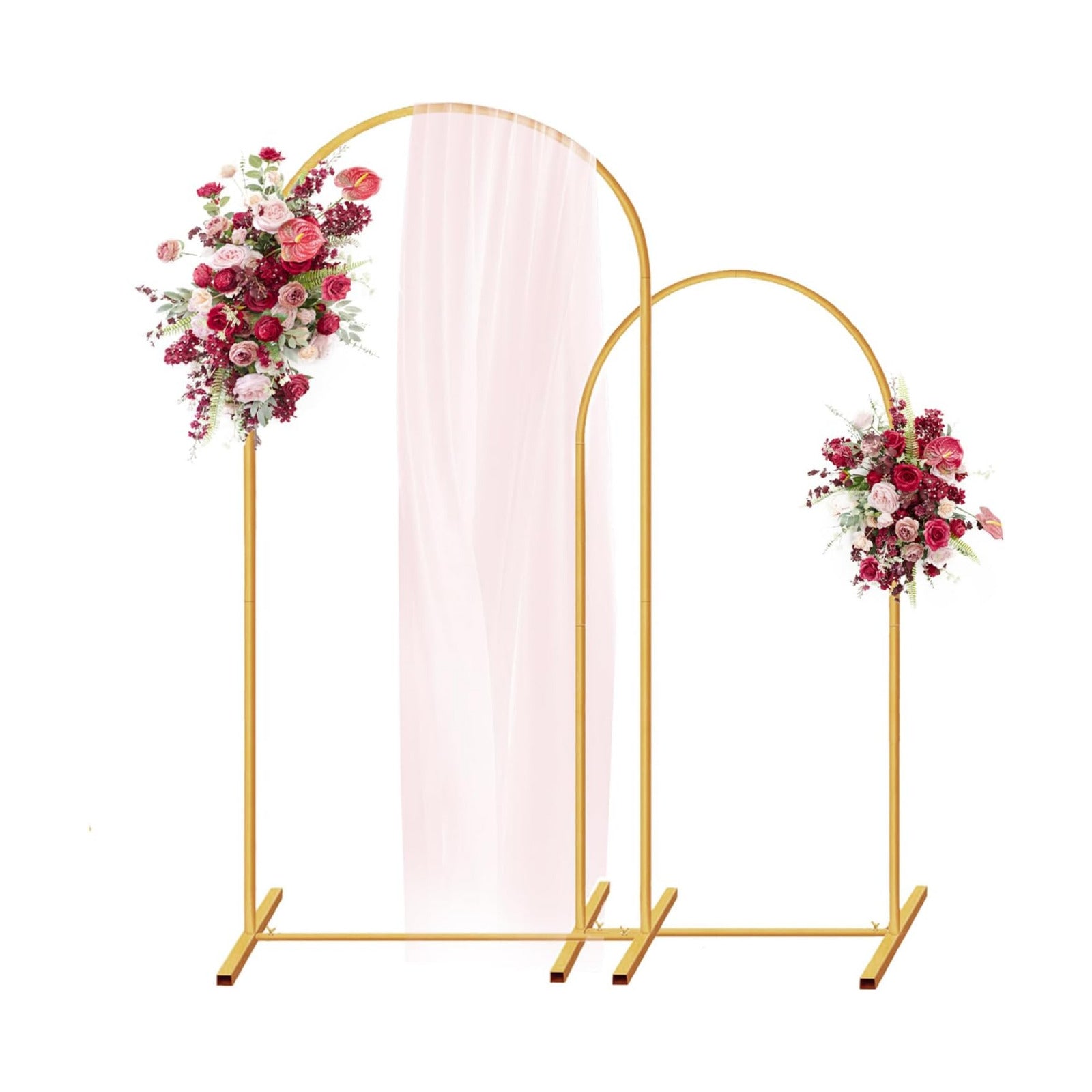 Metal Arch Backdrop Stand / 7.2ft,6ft / Gold / 7.2 Inch / Set of 2