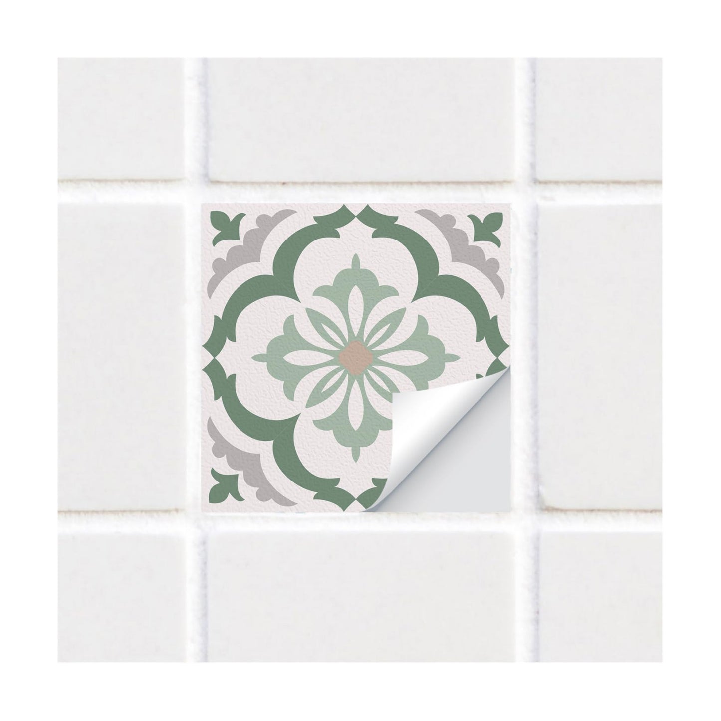 / cm Peel and Stick Vinyl Wall Tile Sticker / Fern Green / 6inch/15cmx25pcs / 6 x 6 / Set of 25