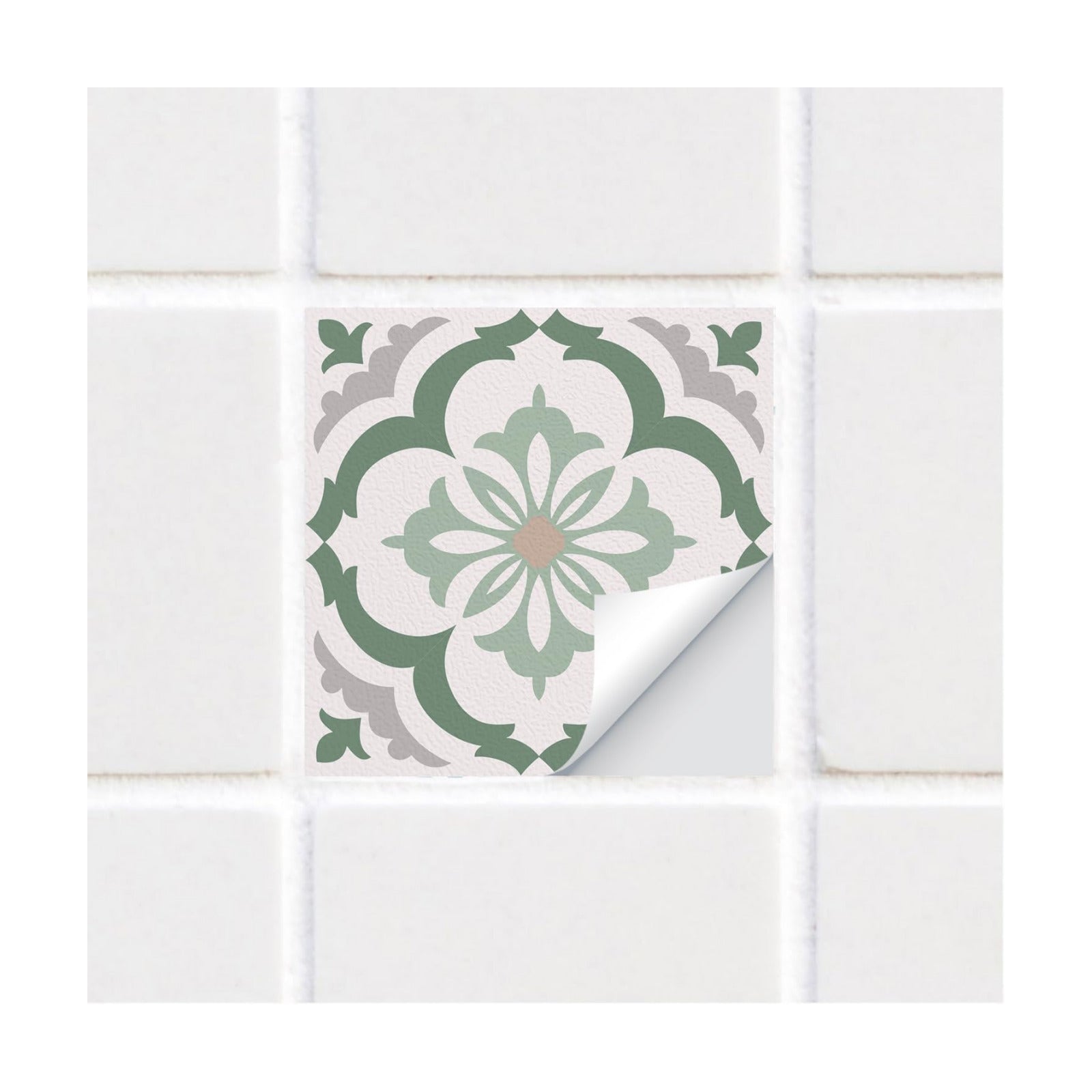 / cm Peel and Stick Vinyl Wall Tile Sticker / Fern Green / 6inch/15cmx25pcs / 6 x 6 / Set of 25