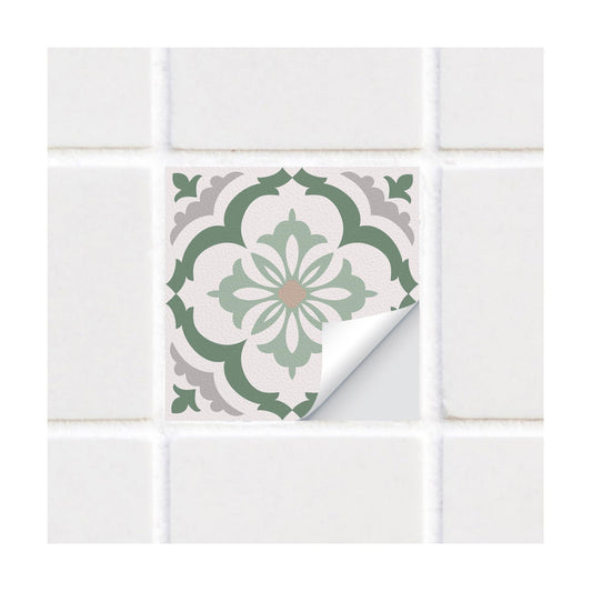 / cm Peel and Stick Vinyl Wall Tile Sticker / Fern Green / 6inch/15cmx25pcs / 6 x 6 / Set of 25