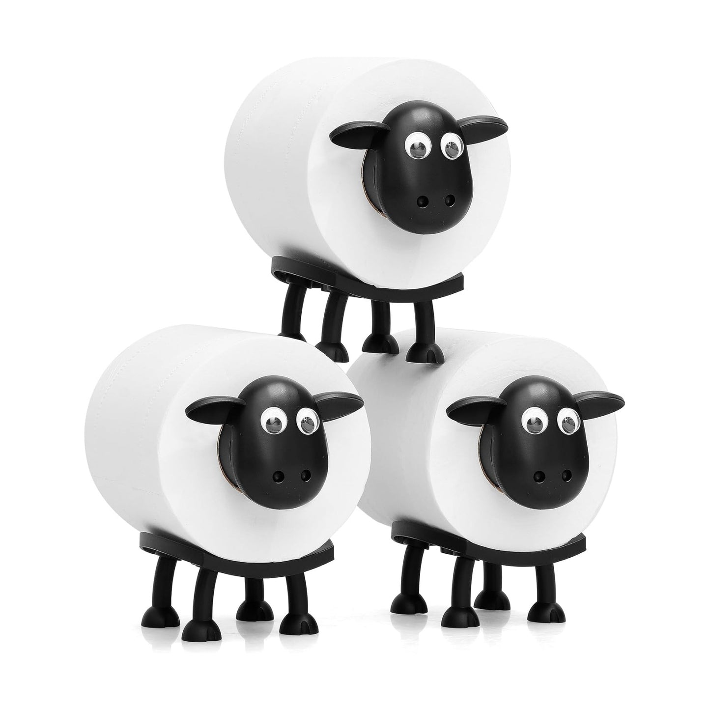 VELENTI Sheep Toilet Roll Holder - Funny Toilet Paper Holders Free Standing Cute Bathroom Decor - Premium 3D Printed