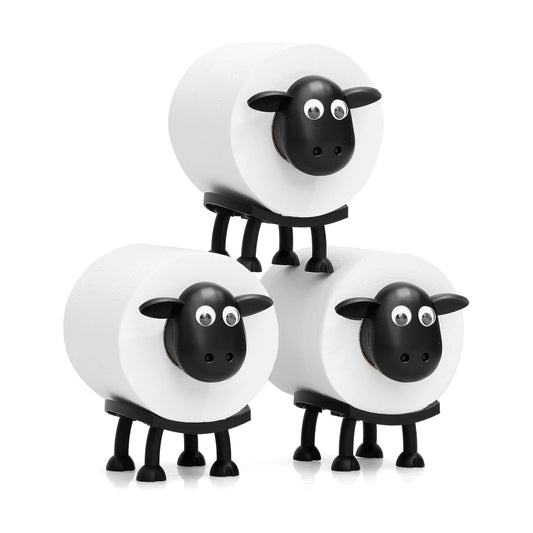 VELENTI Sheep Toilet Roll Holder - Funny Toilet Paper Holders Free Standing Cute Bathroom Decor - Premium 3D Printed