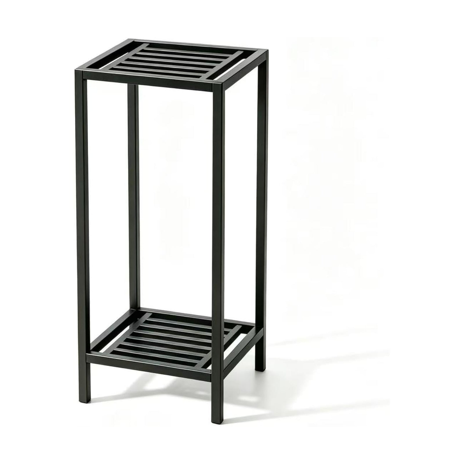 Zhongma 2 Tier 30" Tall Indoor Outdoor Plant Stand, 12 L x 12 W x 30 H inch, Heavy Duty Square Metal Flower Stand for