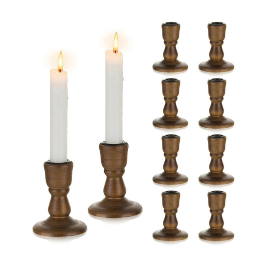 Wooden Candlestick Holders Rustic: Farmhouse Taper Candle Holder