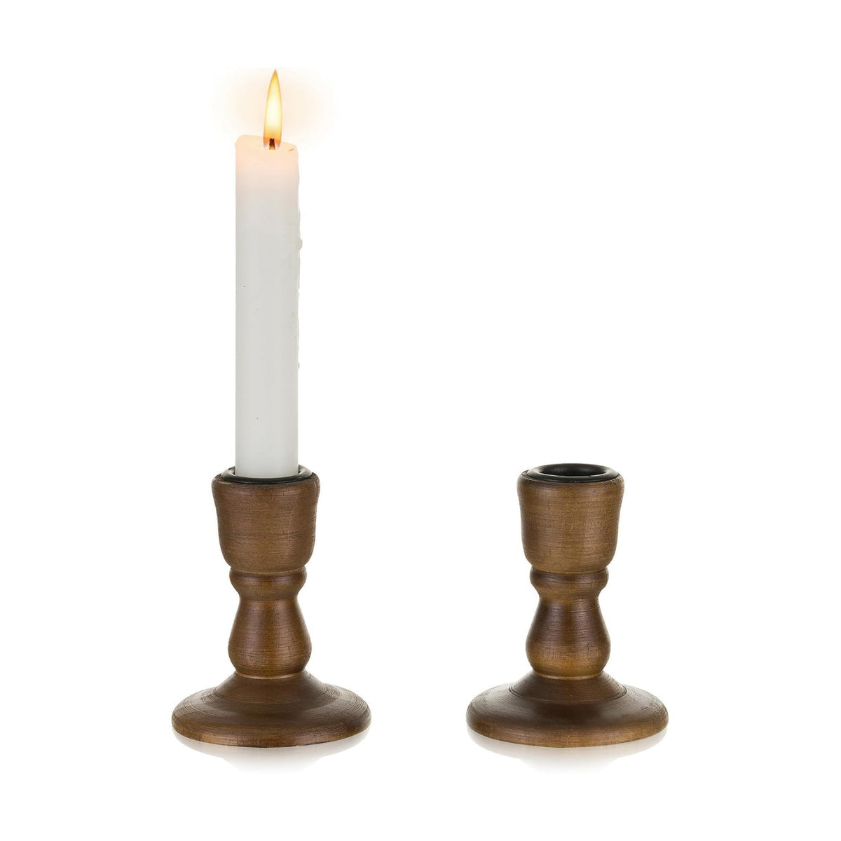 Wooden Candlestick Holders Rustic: Farmhouse Taper Candle Holder
