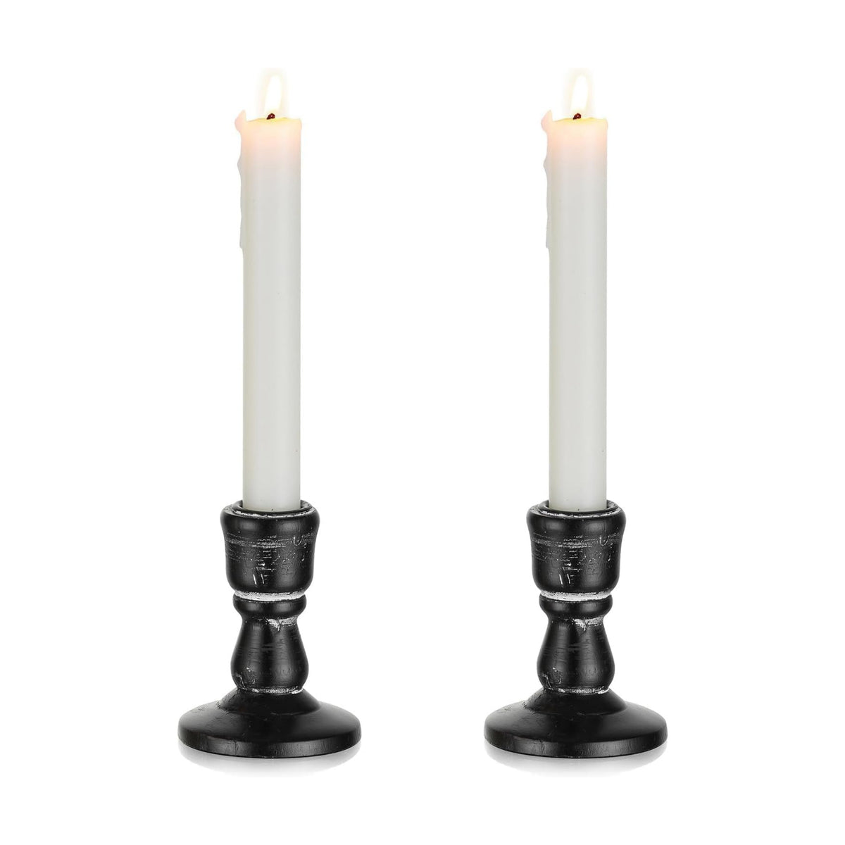 Wooden Candlestick Holders Rustic: Farmhouse Taper Candle Holder