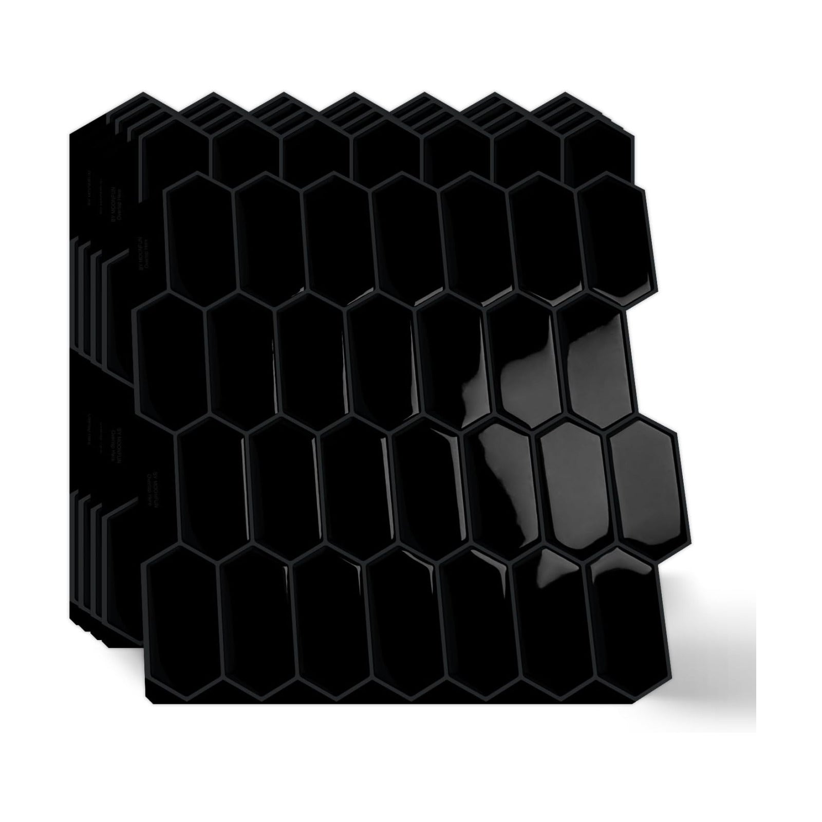 3D Waterproof Self-Adhesive Wall Tile Stick on Backsplash / Black