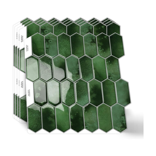 3D Waterproof Self-Adhesive Wall Tile Stick on Backsplash / Dark Green
