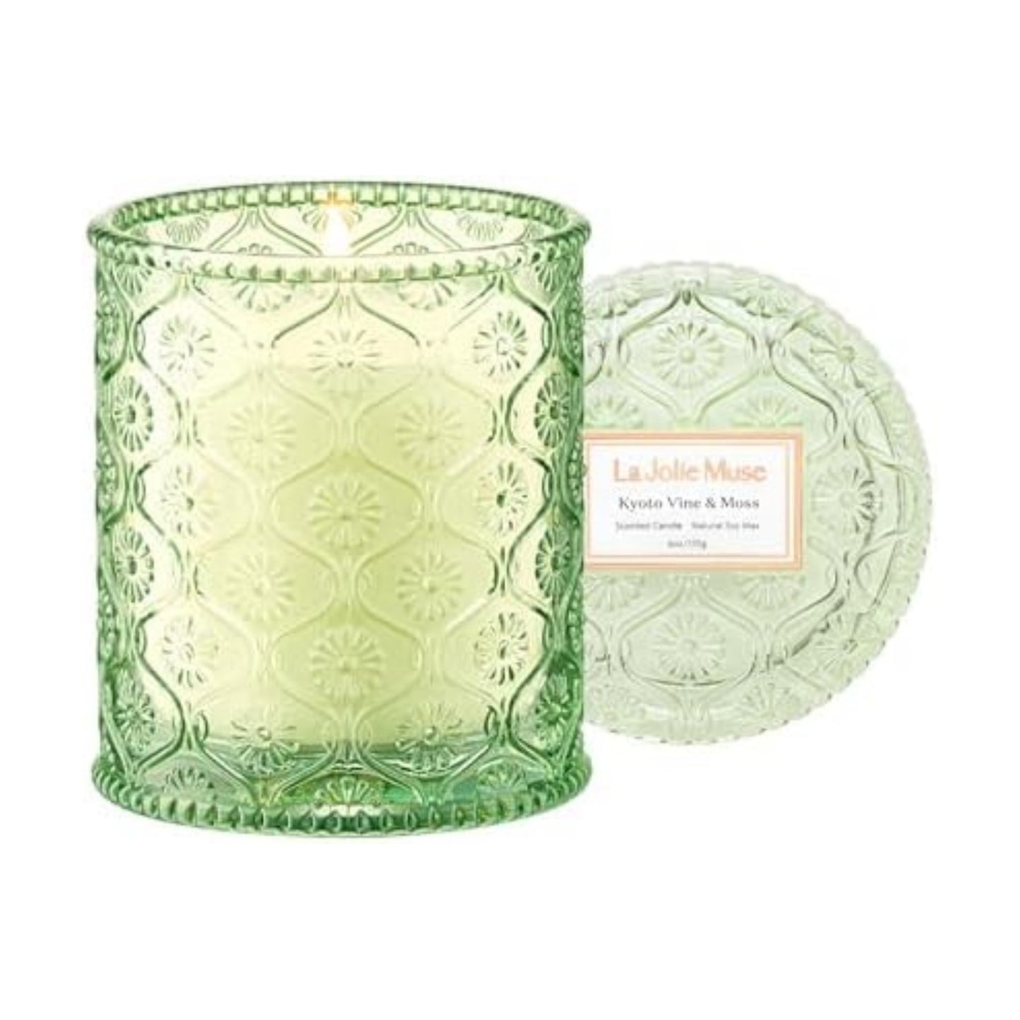 LA JOLIE MUSE Kyoto Vine Moss Scented Candle for Home, Natural Soy, 40 Hrs