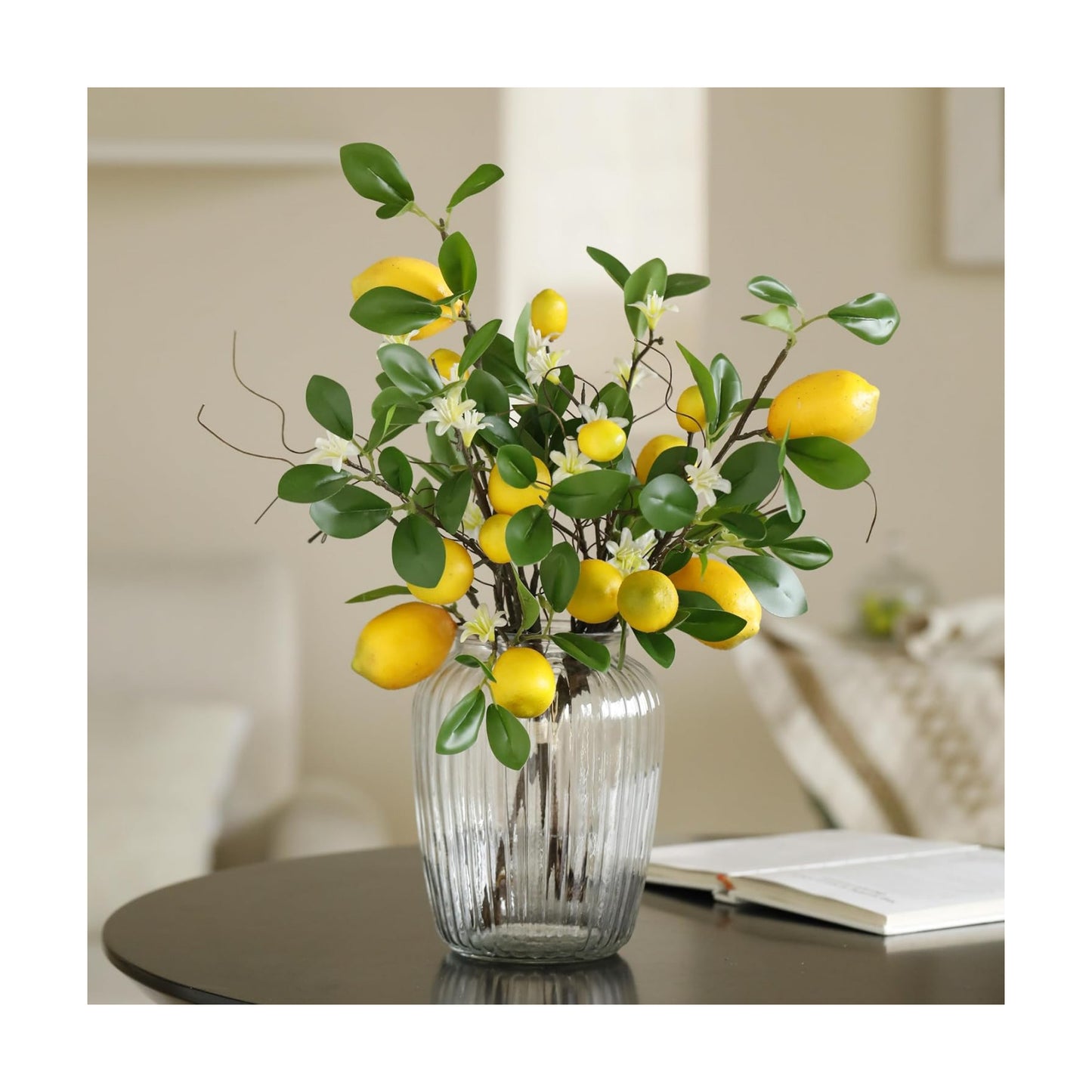 Artificial Lemons Branches / 8 Head Faux Lemons