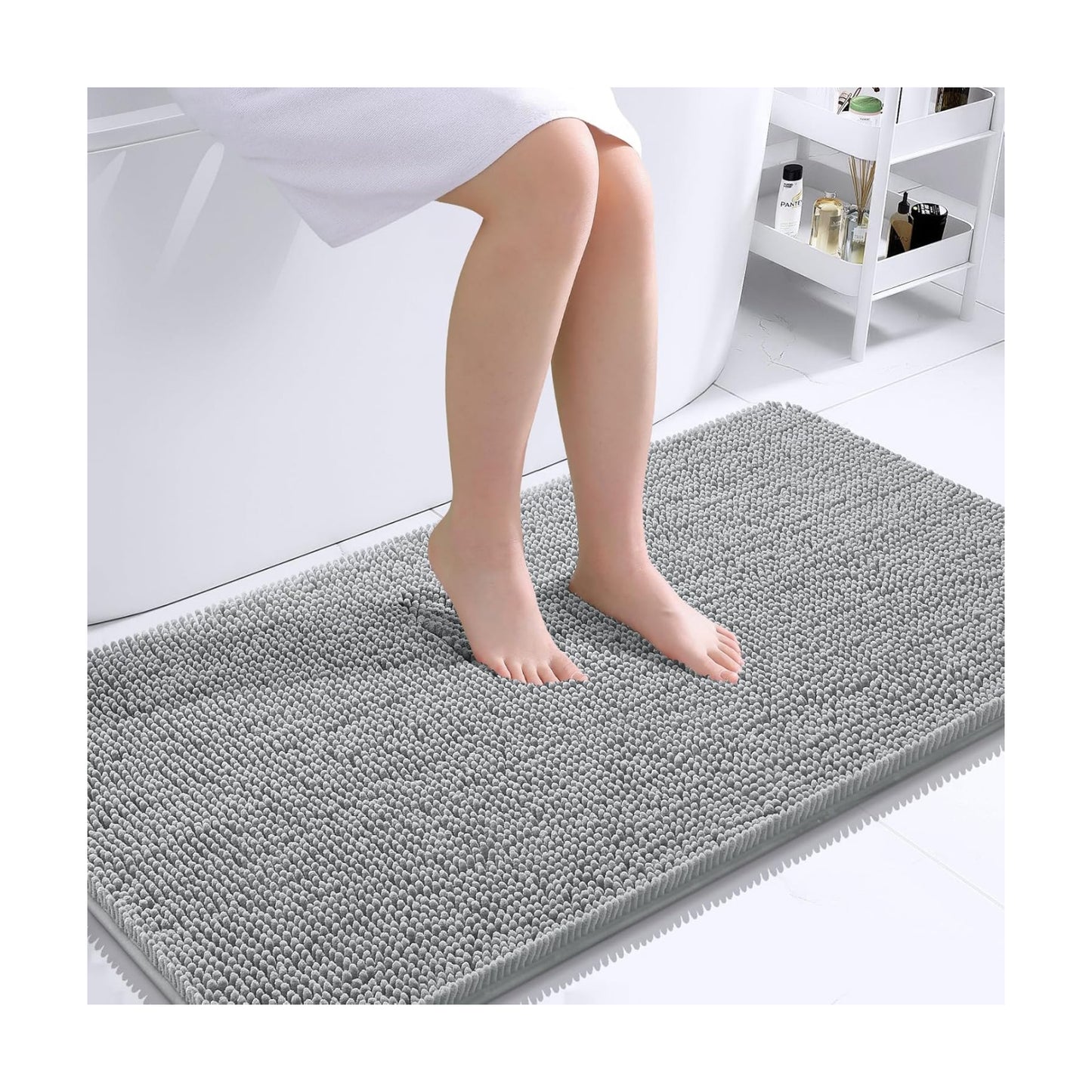 OLANLY Bathroom Runner Rugs 44x24, Extra Soft Absorbent Chenille Bath Rugs