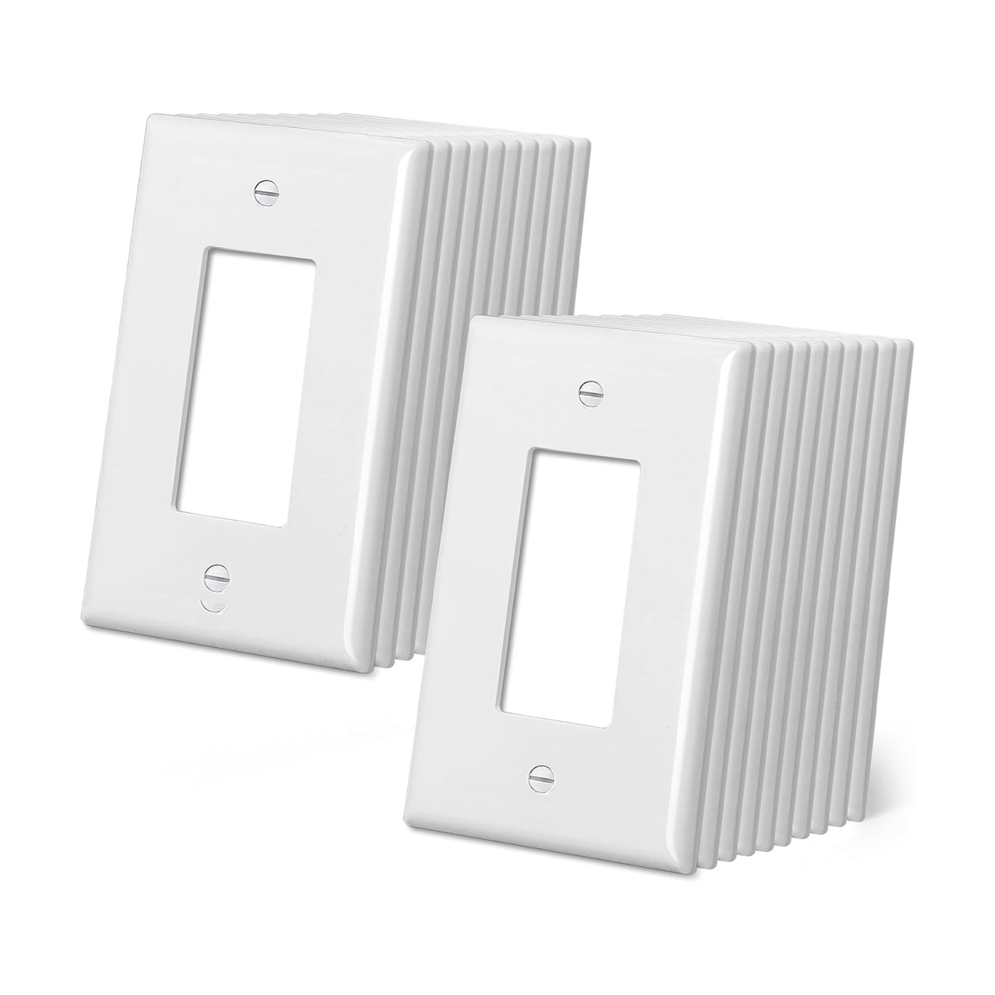 CML Oversized Decorator Wall Plate, 20 Pack Electrical Outlet Receptacle Covers, Jumbo 1-Gang Switch Plates, Over-Size