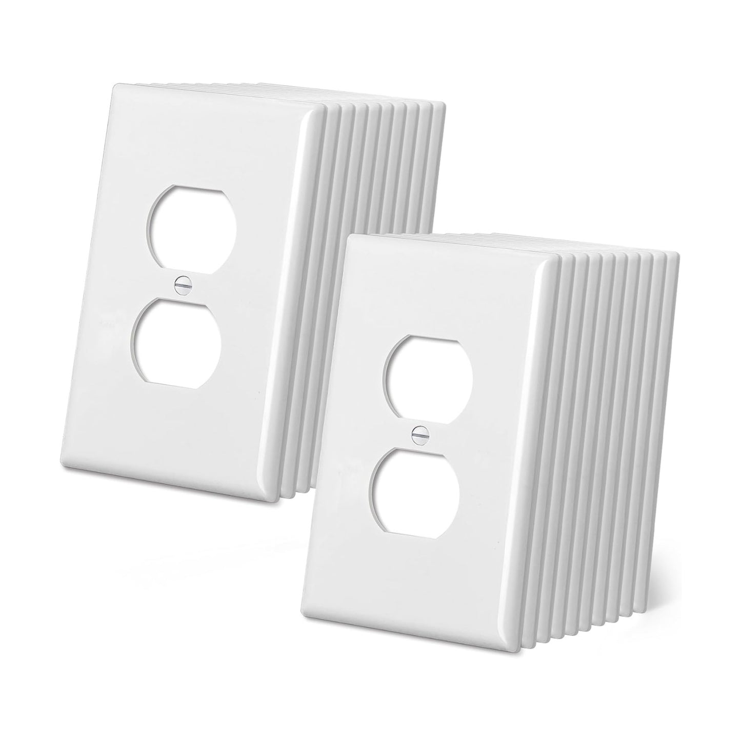 CML Jumbo Duplex Outlet Covers, 20 Pack Oversized Electrical Outlet Wall Plate, 1-Gang Switch Plates, Dual Receptacle