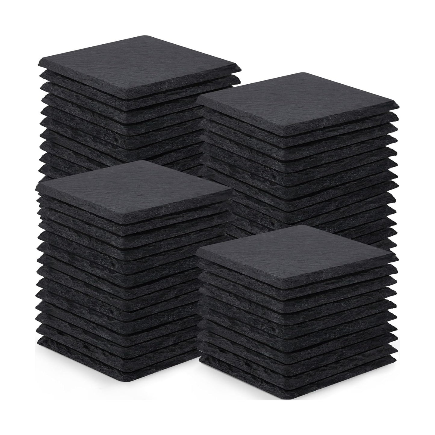 Coasters Stone Coaster Set / Black / 4 Inch / Set of 60