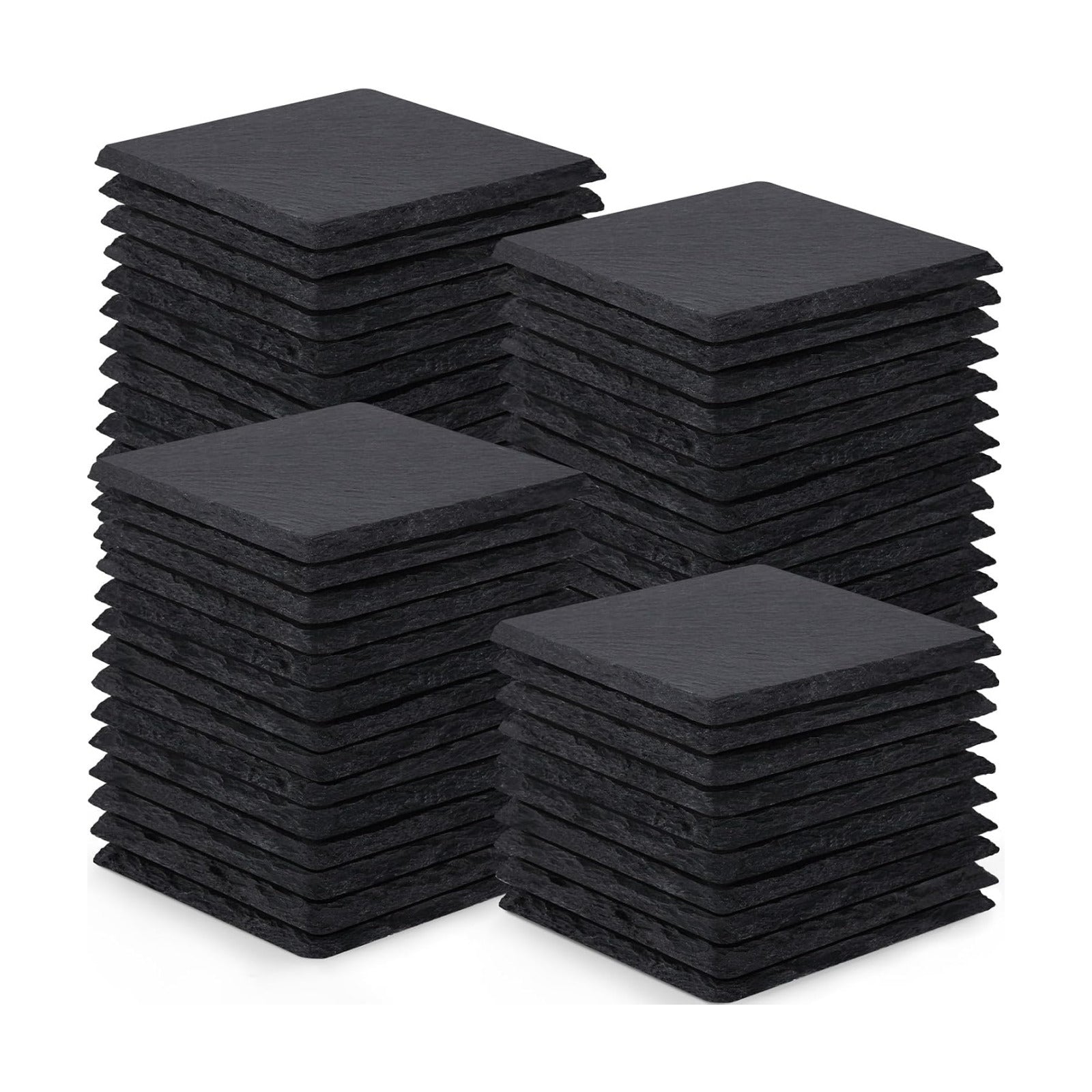 Coasters Stone Coaster Set / Black / 4 Inch / Set of 60