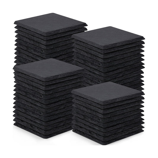 Coasters Stone Coaster Set / Black / 4 Inch / Set of 60