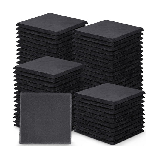 Black Coasters Stone Coaster Set / Black Stone / 4 Inch / Set of 72