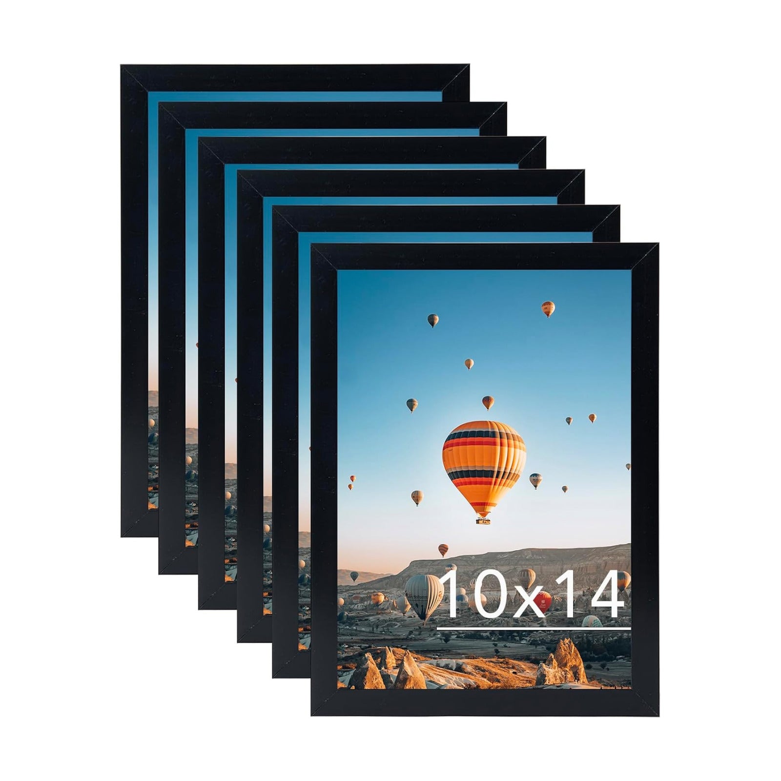 JCJMY 10x14 Picture Frame Set of 6 Black for 30 x 40cm Diamond Painting Art, Wall Mounting Horizontally or Vertically