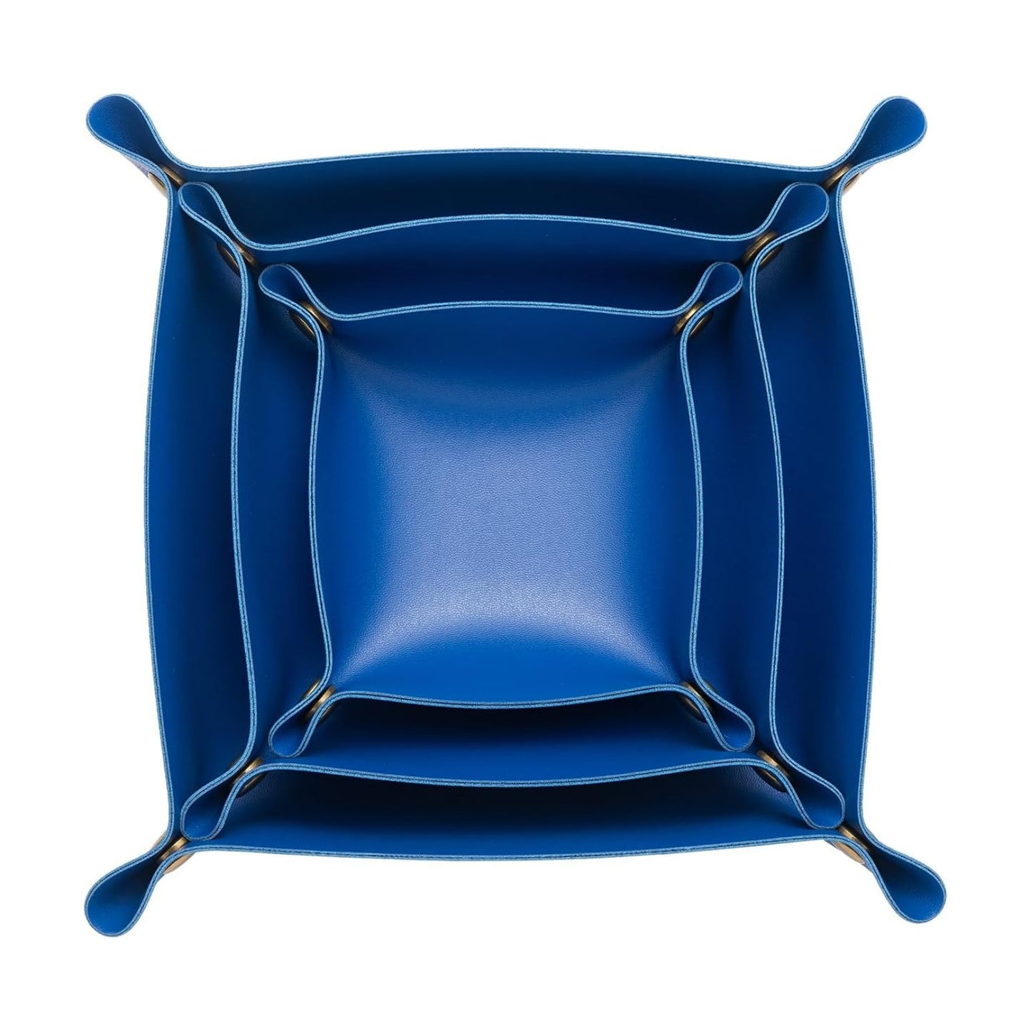 3 packs PU Leather Tray in 3 Sizes Jewelry Tray Glossy Leather Desk Organizer Leather / Klein Blue