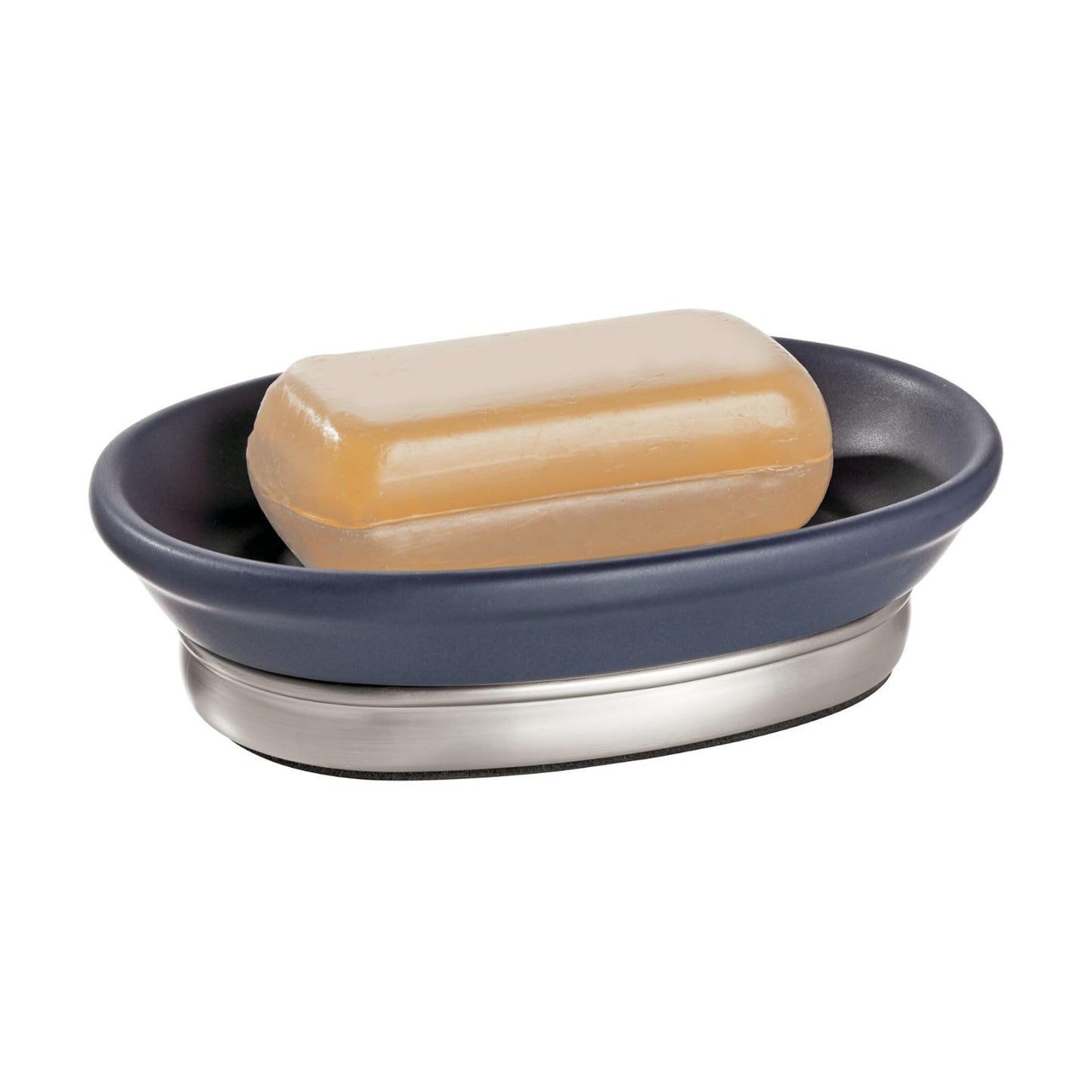 Ceramic and Steel Bar Holder / Soap Dish / Navy