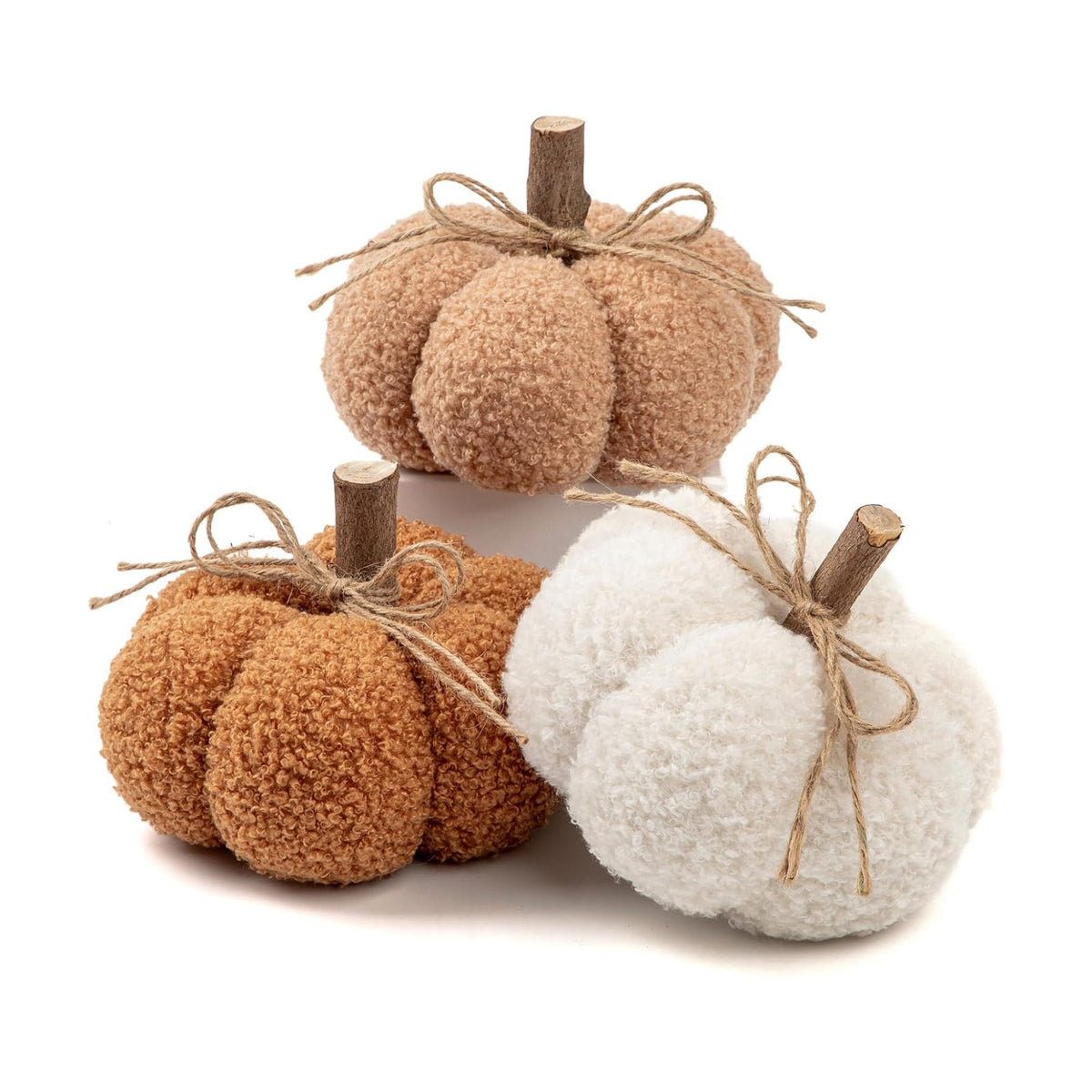 6" Fake Fall Pumpkin Decorations for Home, 3 Pcs Artificial Big Fabric Pumpkins Autumn Decor Pumpkins Faux Pumpkins For Decorating, Fall Wedding Table Centerpiece Fireplace Decor Thanksgiving