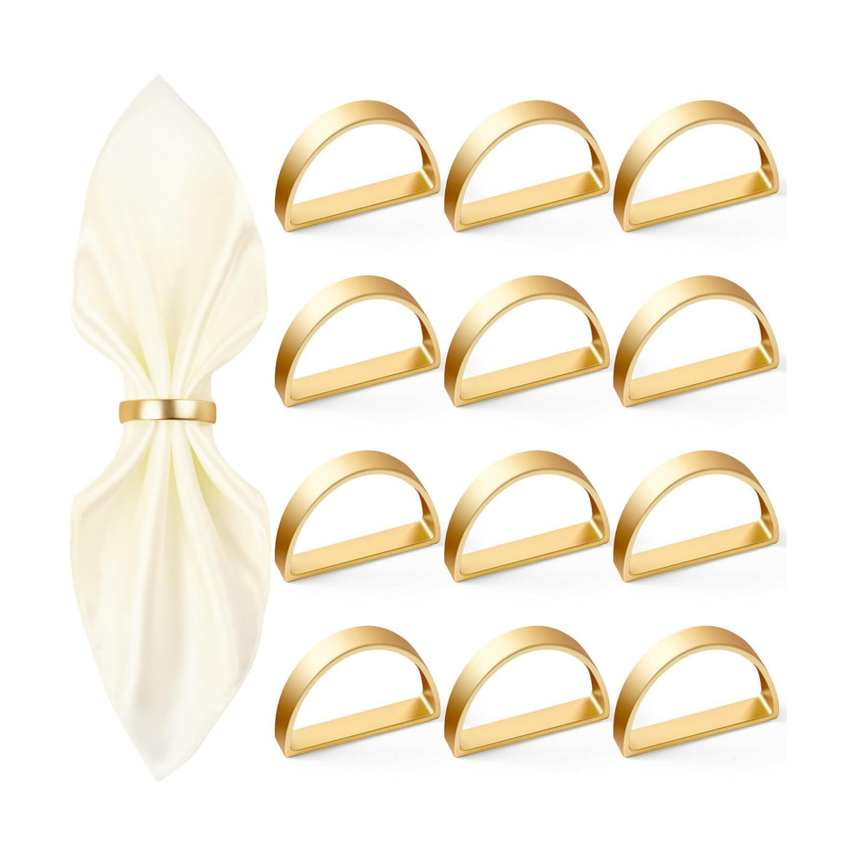 APTWOW 20PCS Gold Napkin Rings, Fall Thanksgiving Christmas Table Decor