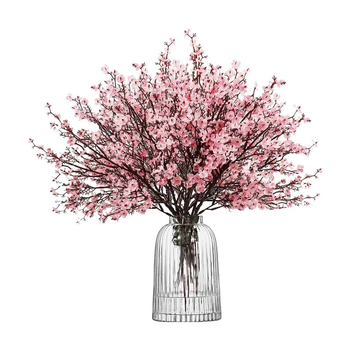 Uieke 30 Pcs Artificial Flowers Baby Breath Faux Pink Artificial Gypsophila Bouquet Fake Silk Flowers Real Touch for Home Office Kitchen Wedding Wall DIY Room Farmhouse Décor