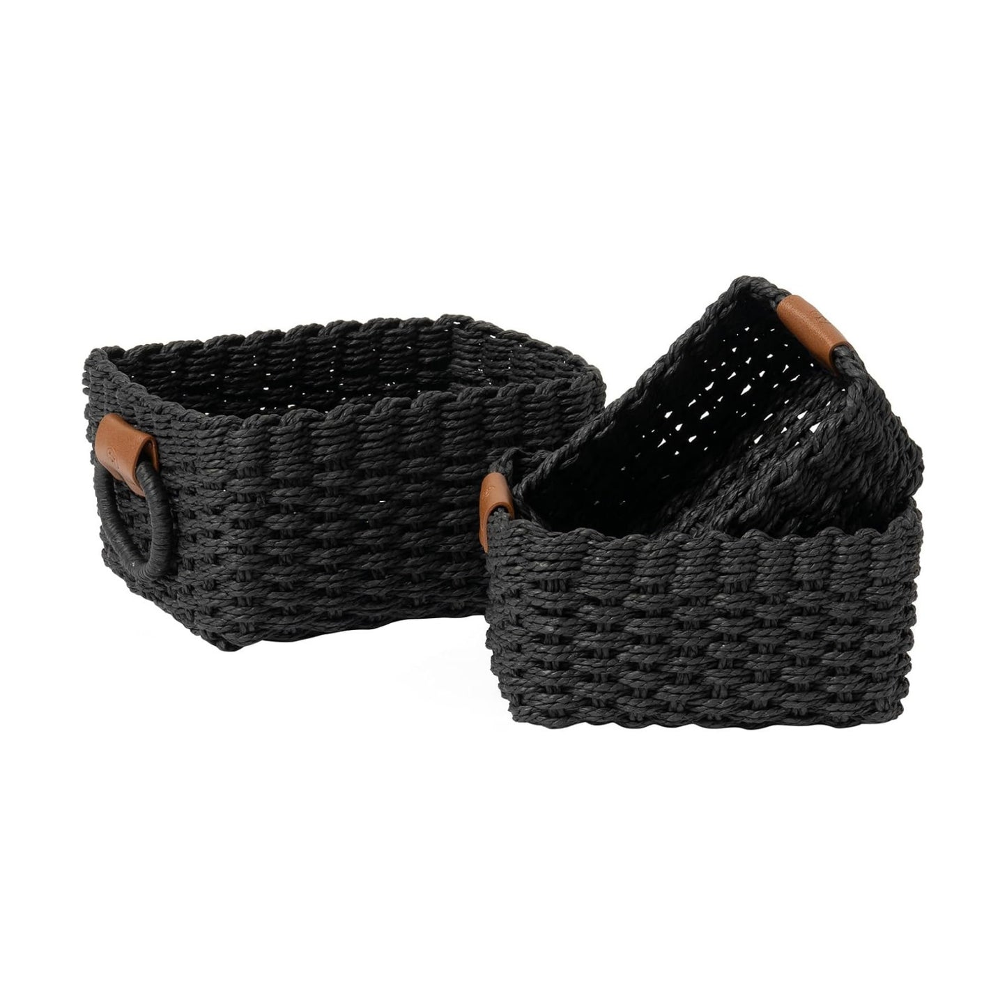 Small Wicker Baskets for Organizing / Ebony Black