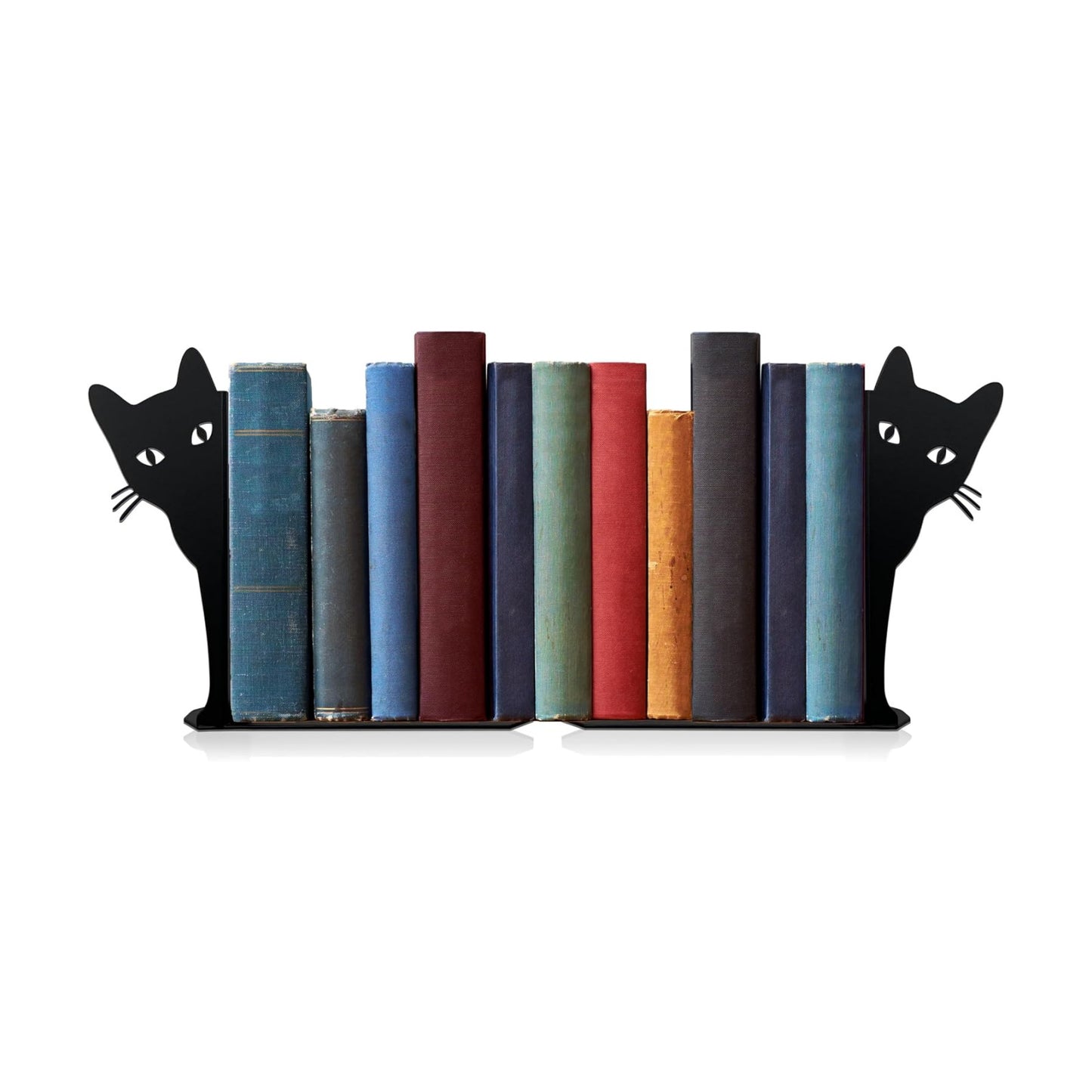 Peeping Cat Metal Bookends Cat Book Ends