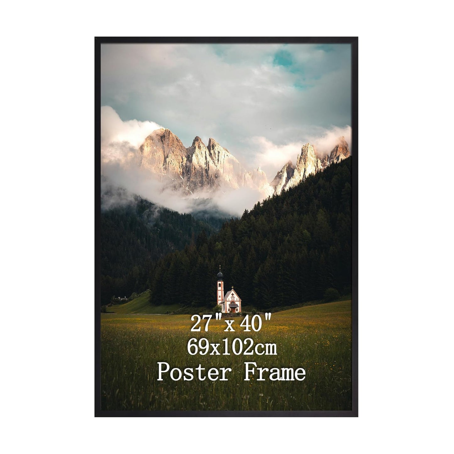 Giftgarden 27x40 Poster Picture Frame Black, Textured Metal Frame 40x27 for Wall Display, Single