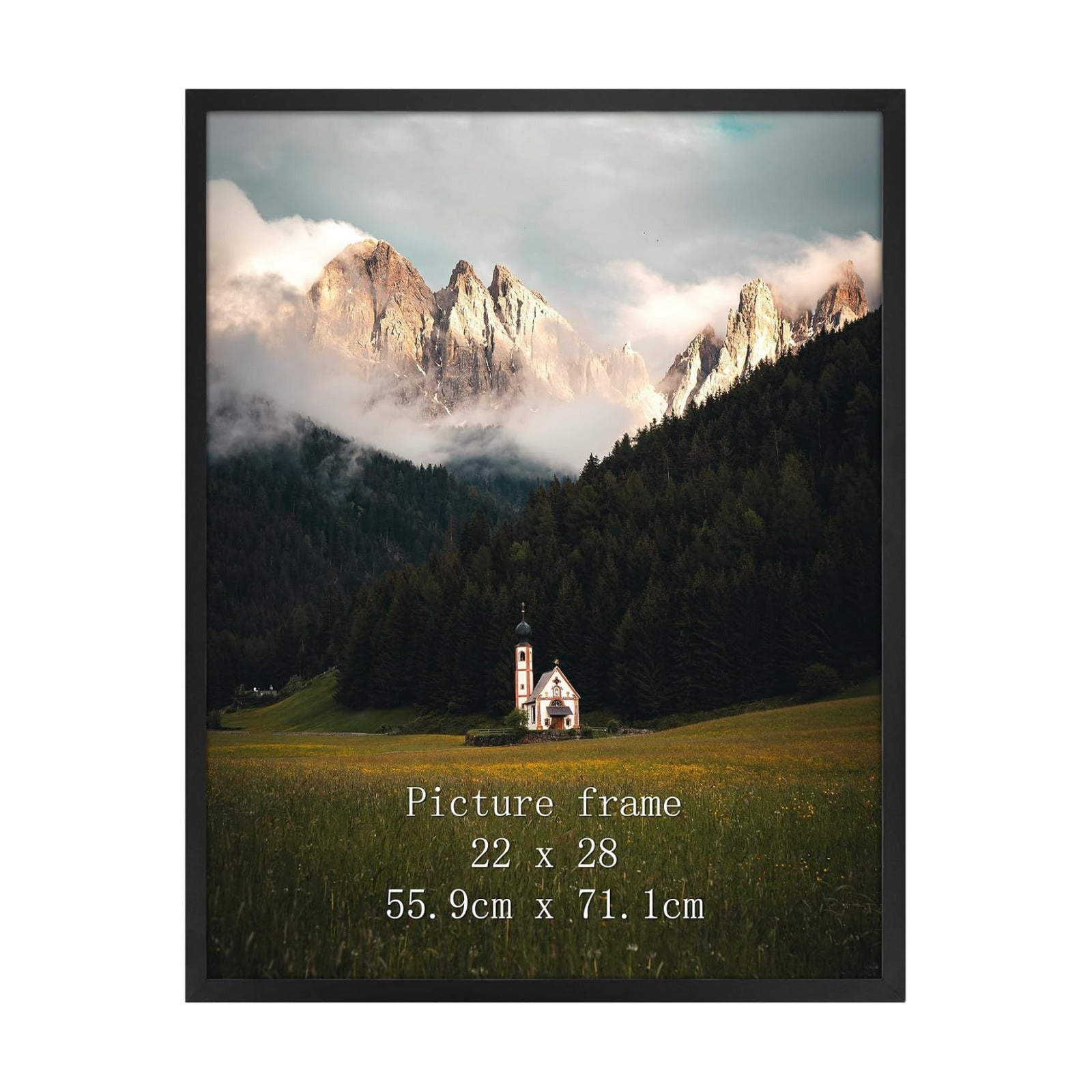 Giftgarden 22x28 Picture Frame Black, Textured Metal Frame 28x22 for Wall Display, Single