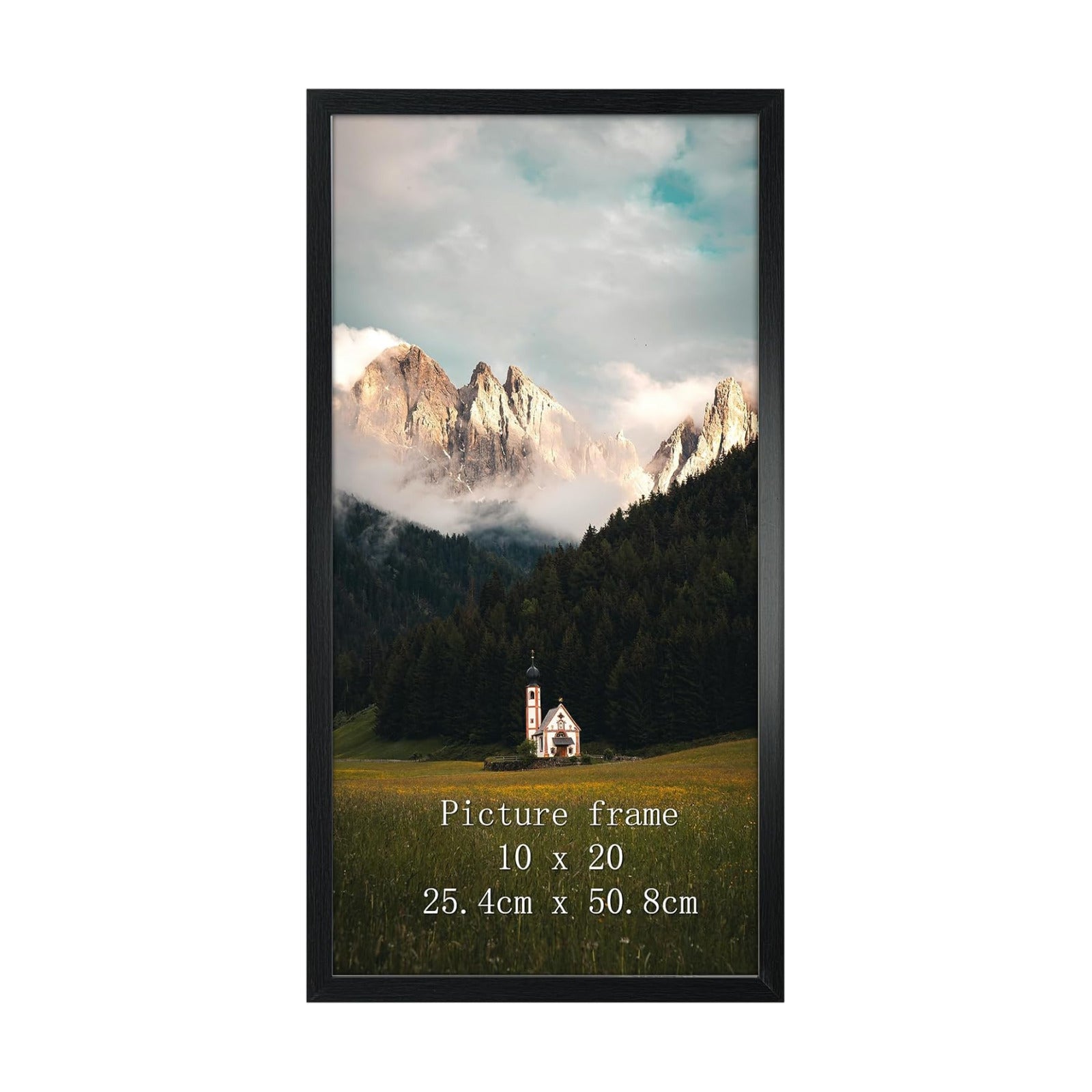 Giftgarden 10x20 Picture Frame Black, 20x10 Panorama Frame for Landscape Photo Wall Display, Single