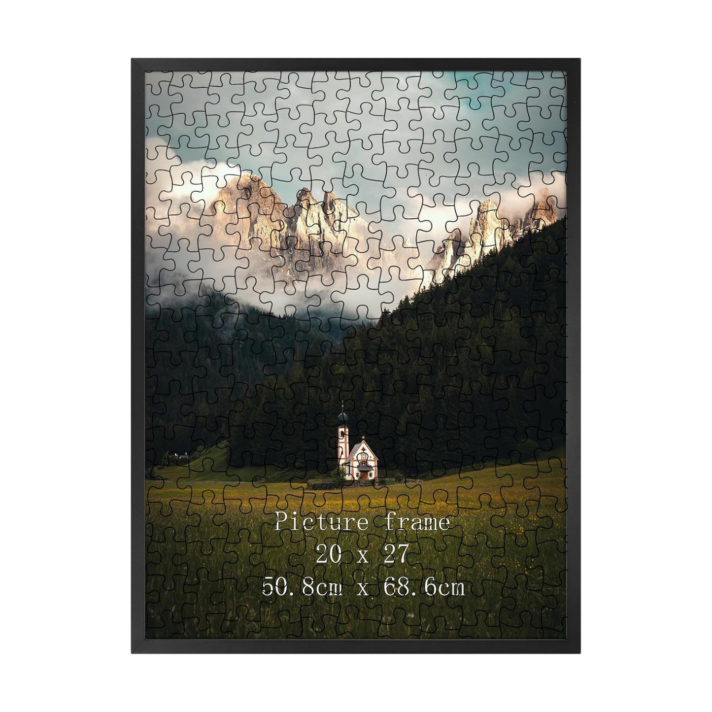 Giftgarden 20x27 Picture Puzzle Frame Black, Textured Metal Frame 27x20 for Poster Wall Display, Single