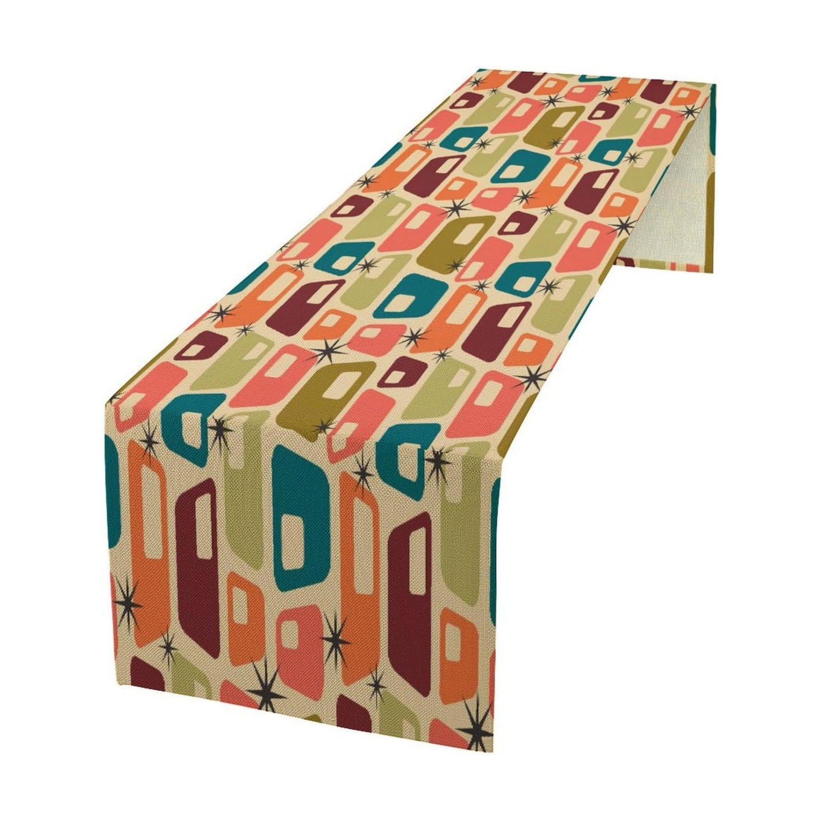 Mid Century Table Runner Treatments Geometric Minimalist Abstract Patterns Printed Linen Table Runner for Home Kitchen