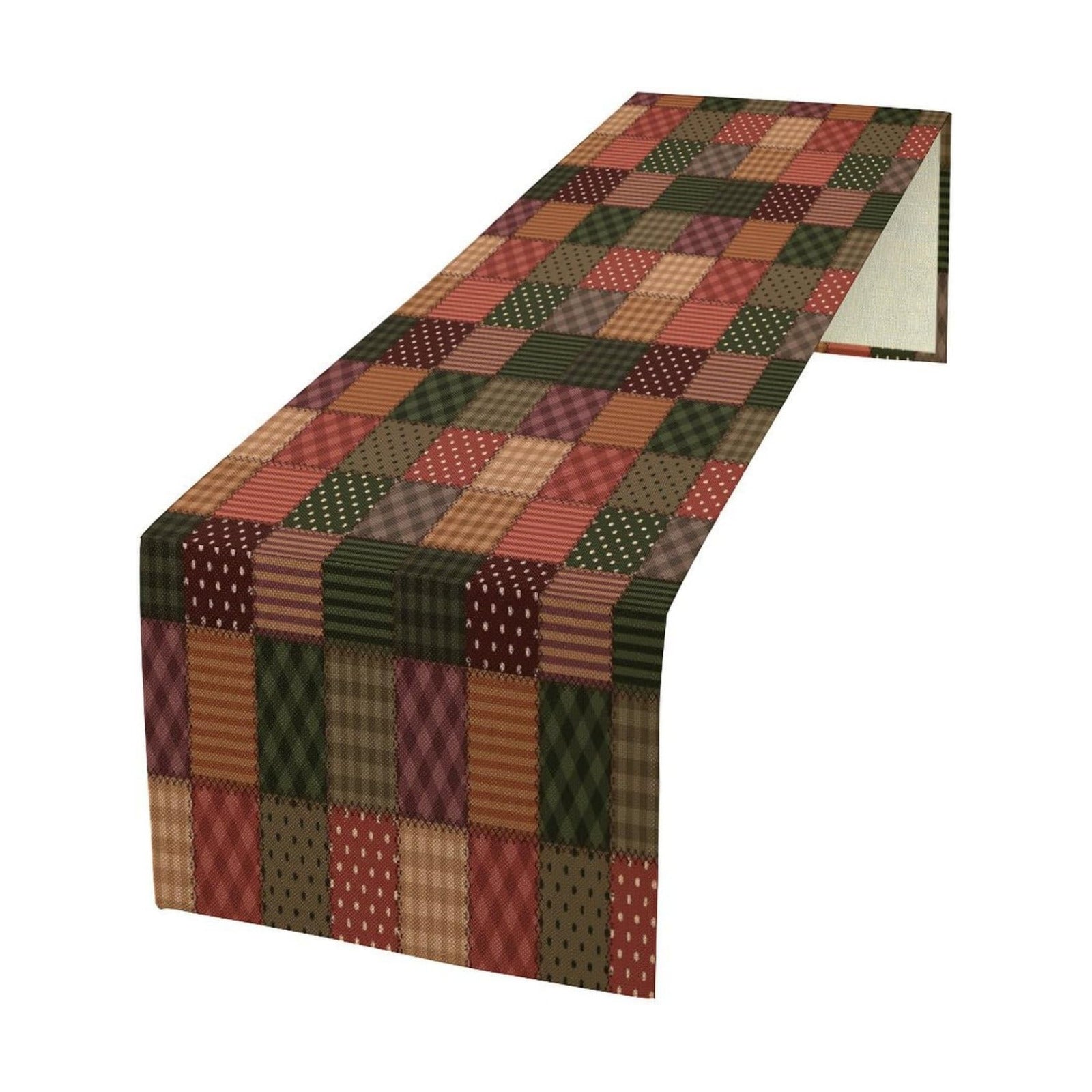 Vintage Patchwork Table Runner Abstract Geometric Pattern Splicing Design Pattern Printed Linen Table Runner for Home