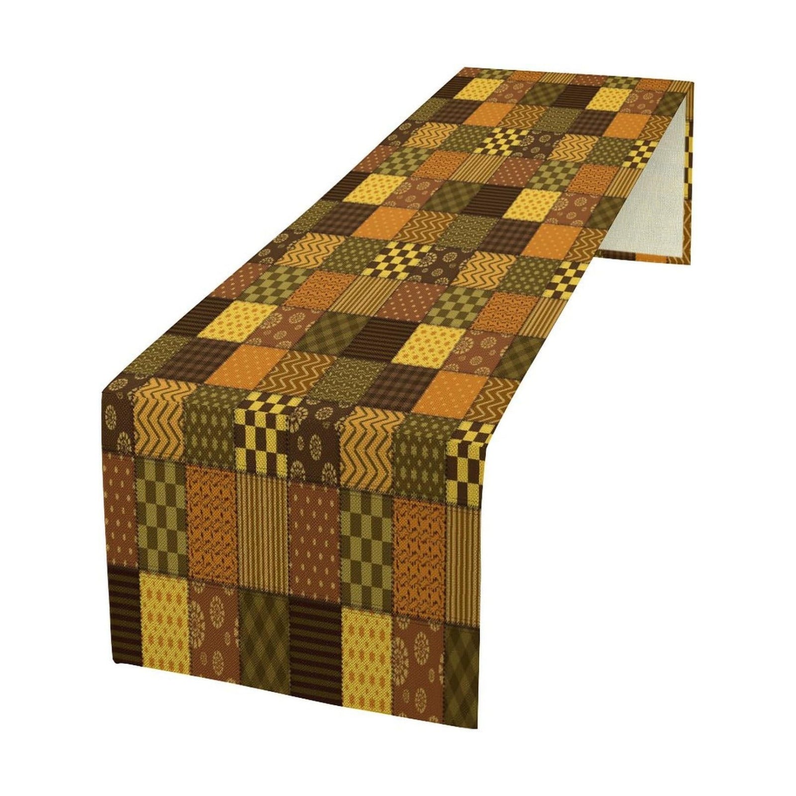 Vintage Patchwork Table Runner Abstract Geometric Pattern Splicing Design Pattern Printed Linen Table Runner for Home