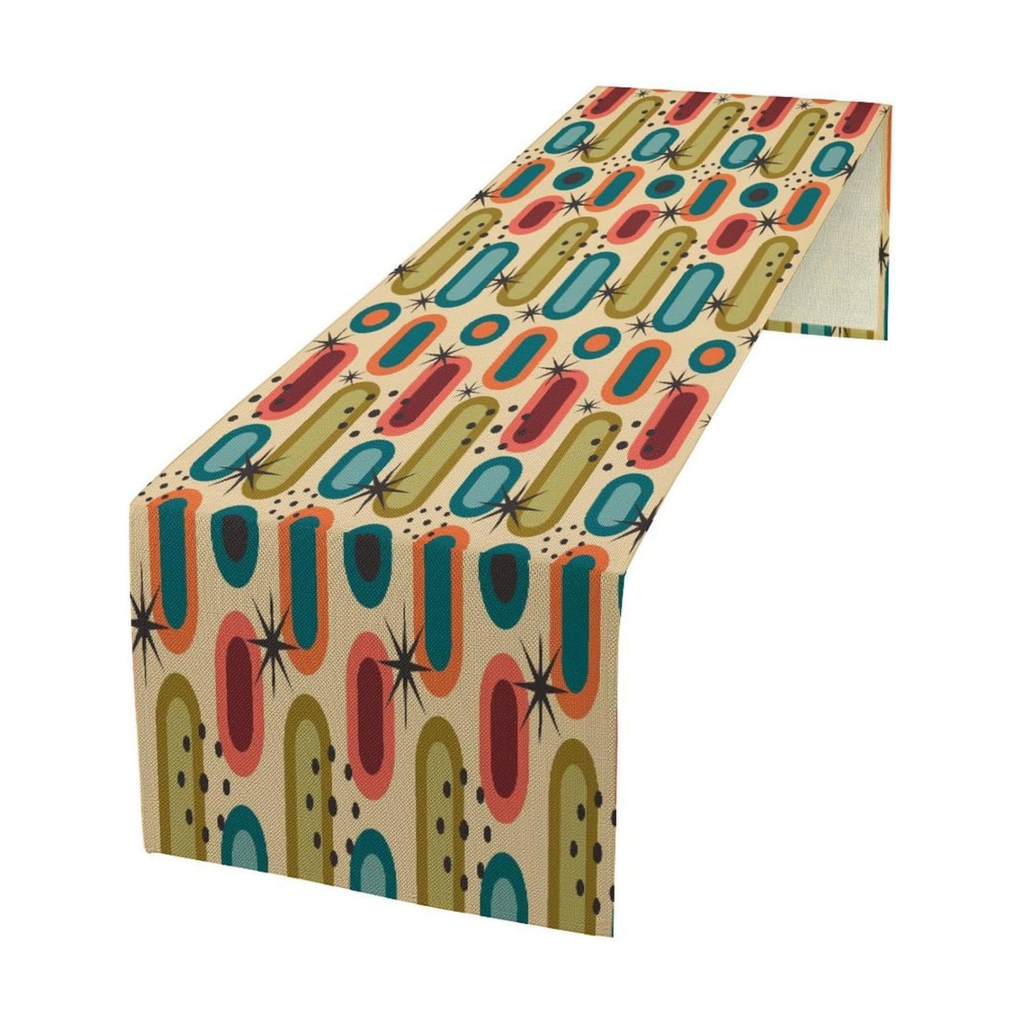 Mid Century Table Runner Treatments Geometric Minimalist Abstract Patterns Printed Linen Table Runner for Home Kitchen