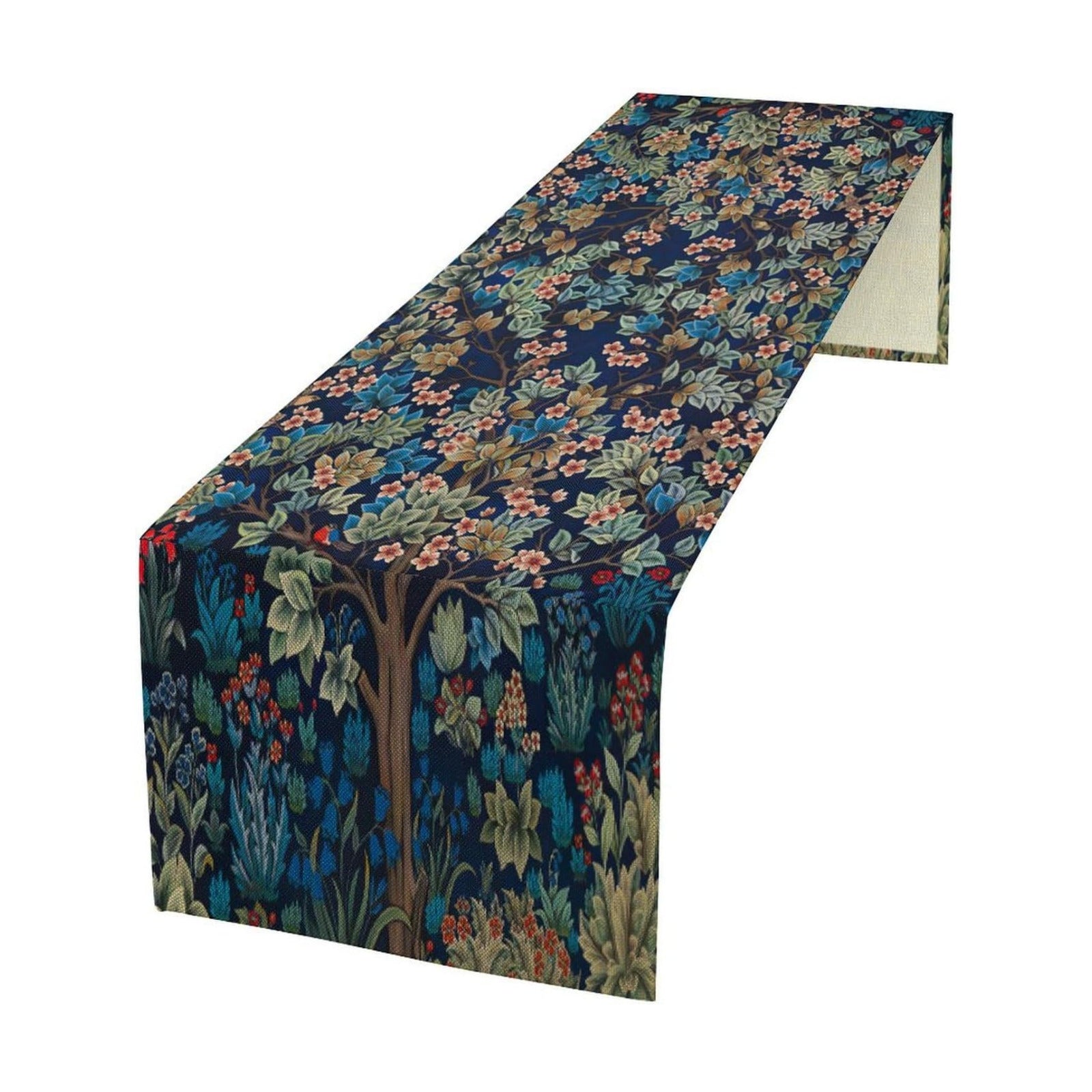 William Morris Floral Table Runner William Morris Art Retro Design Pattern Printed Linen Table Runner for Home Kitchen