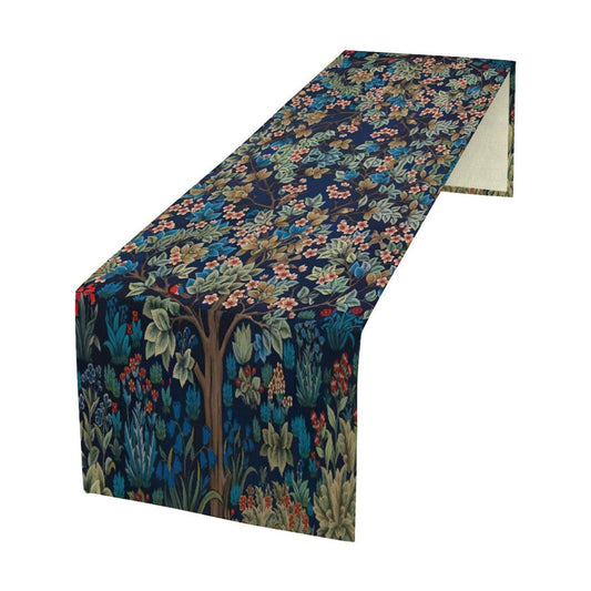 William Morris Floral Table Runner William Morris Art Retro Design Pattern Printed Linen Table Runner for Home Kitchen