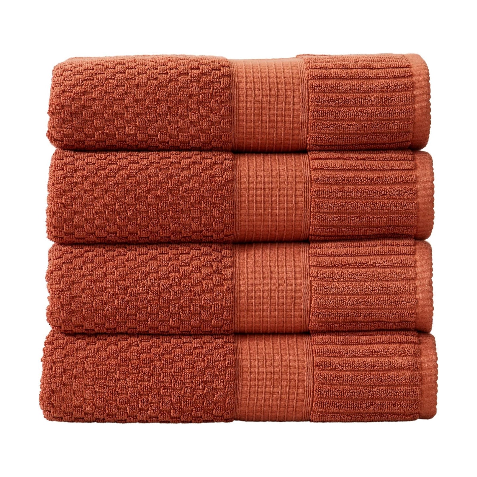 NY Loft 100% Cotton 4-Pack Bath Towel Set | Clay | Oeko-TEX | Quick-Dry | Four 30" x 52" Bath Towels | Super Absorbent