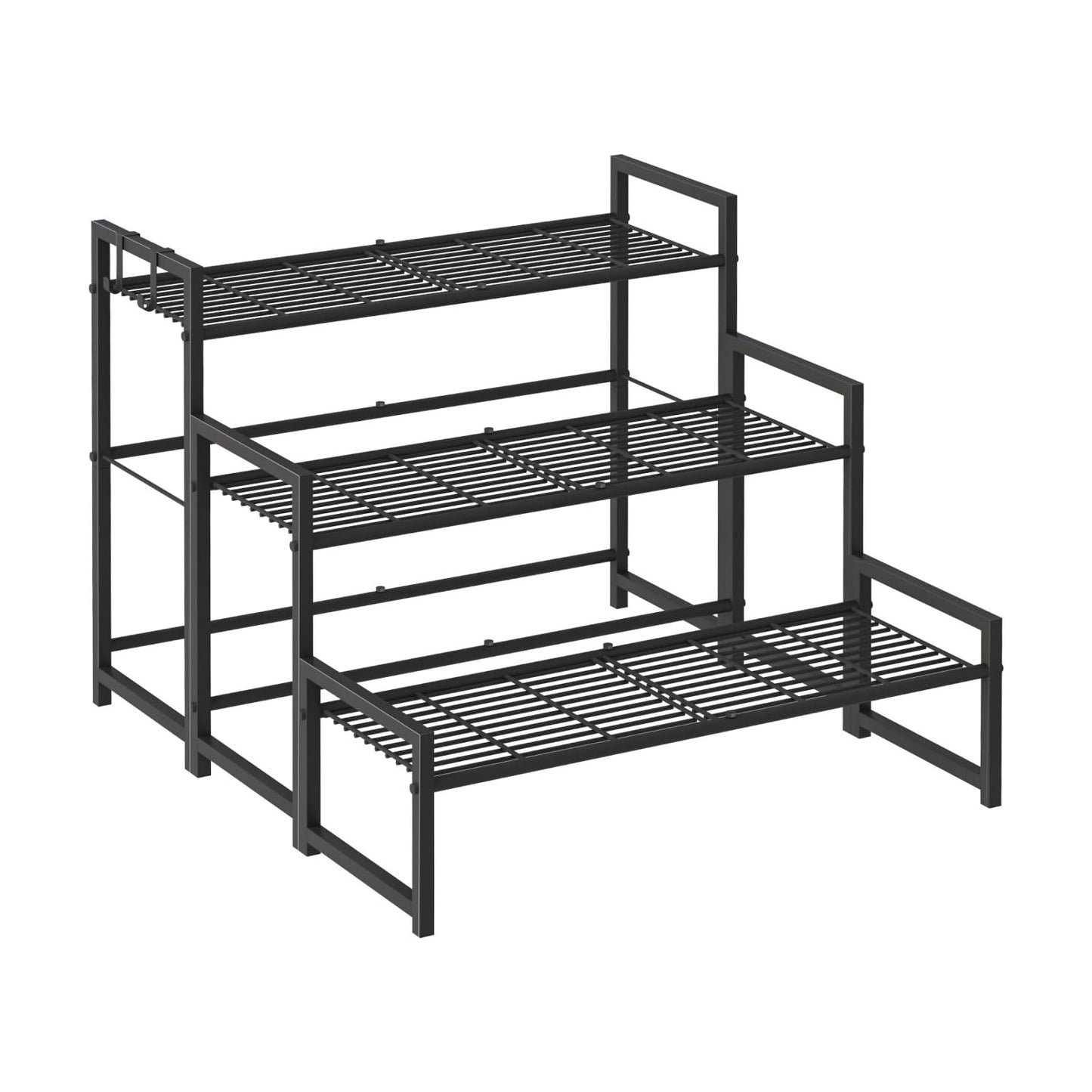Garden 4 you 3-Tier Stair Style Metal Plant Stand, Stackable Plant Shelf | 3-tier stair style,Stackable heavy-duty