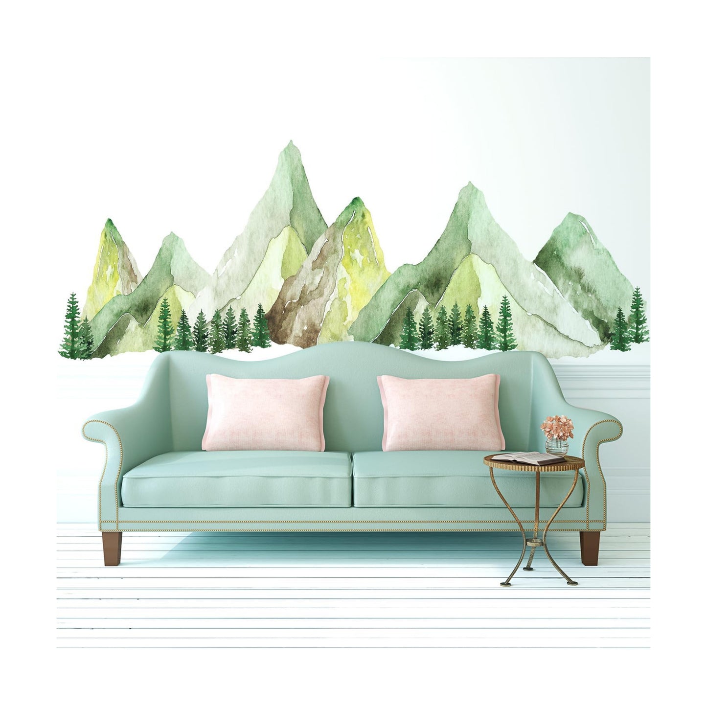 Large Mountain Wall Decals / Green
