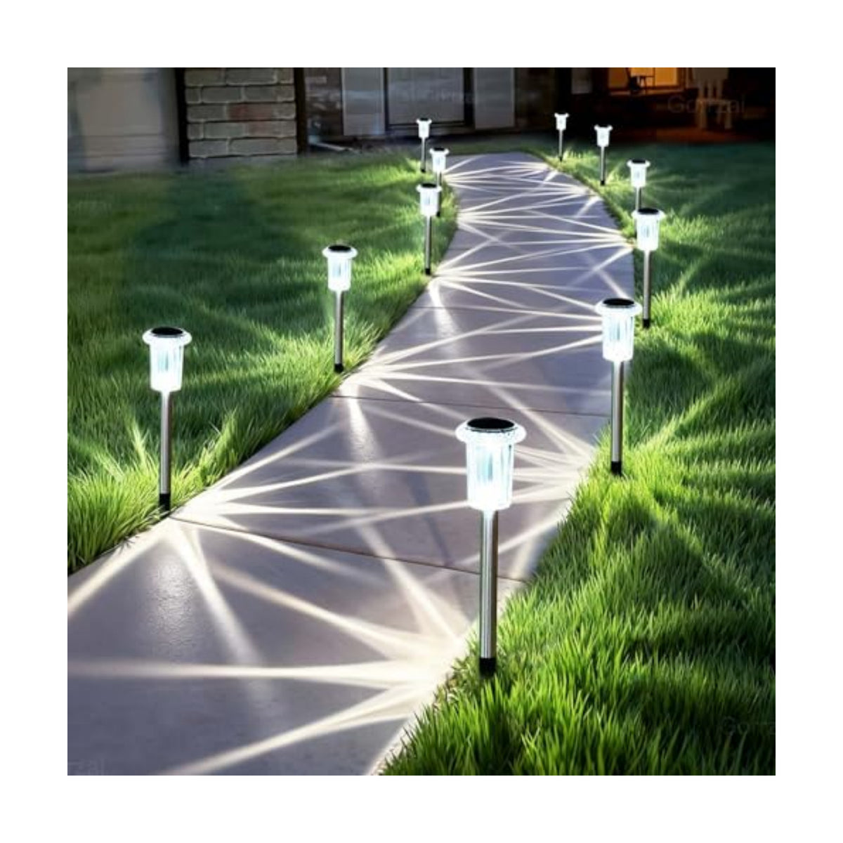 15 Pack Solar Pathway Lights Outdoor Waterproof, Cool White LED