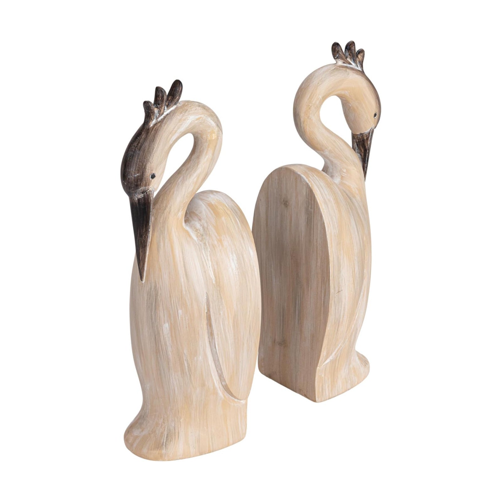Resin Heron Bookends / Cream