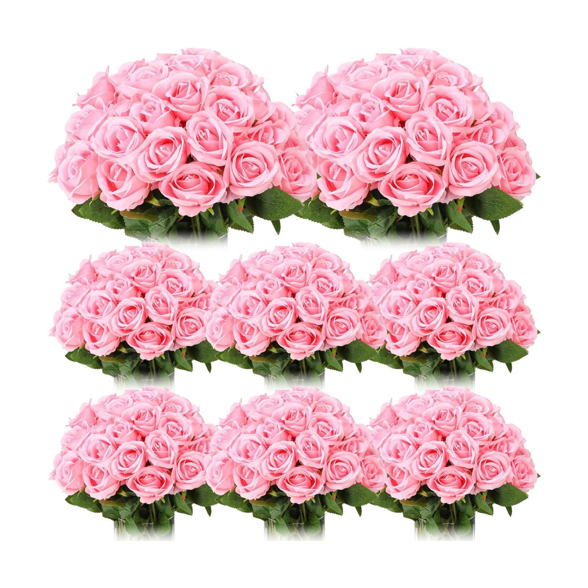 Hotop 80 Pcs Artificial Roses Flowers Bulk, Pink