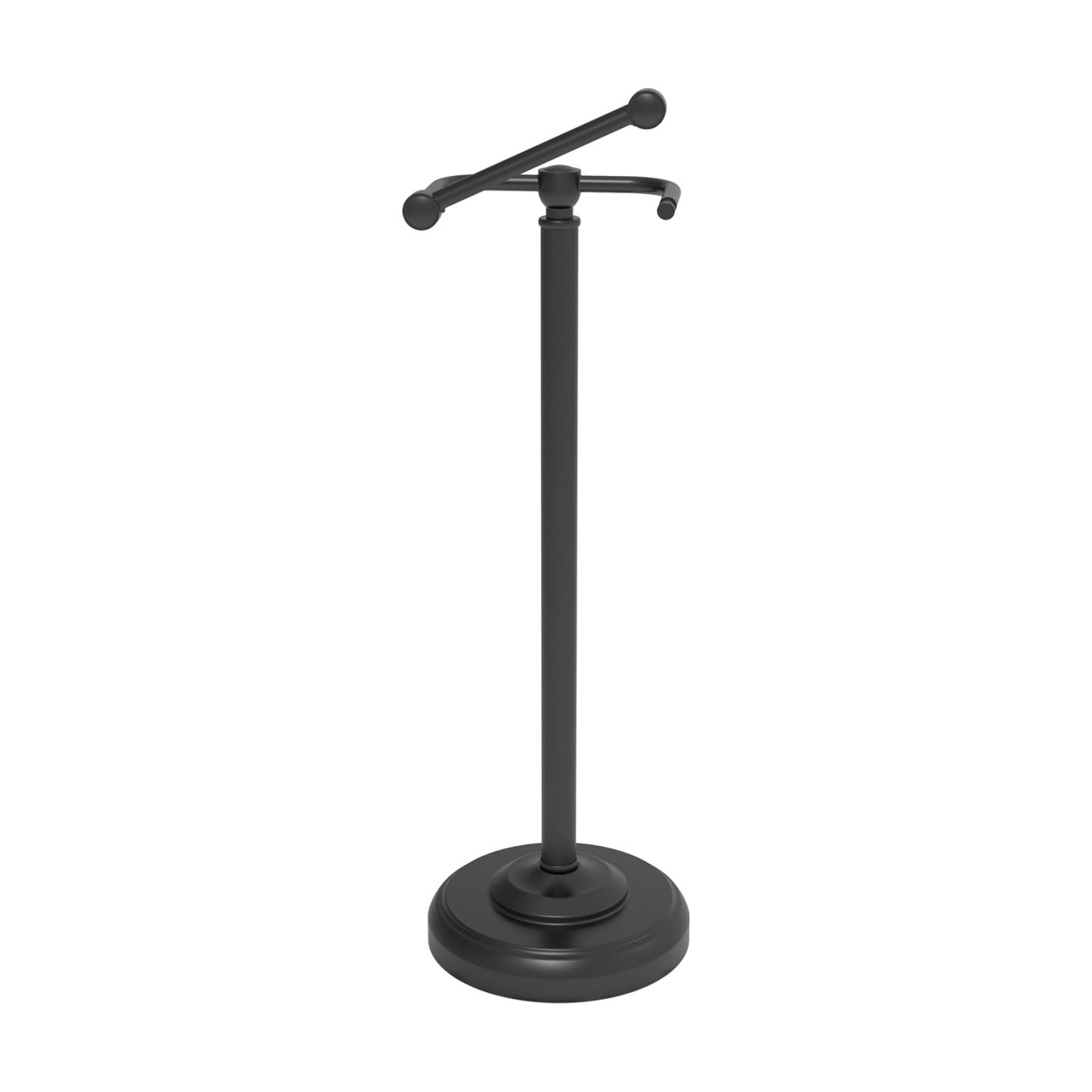 Black Toilet Paper Holder Stand Stainless Steel & Stable Weight Base | Post Pivoting Design Easy to Change Roll, Mega