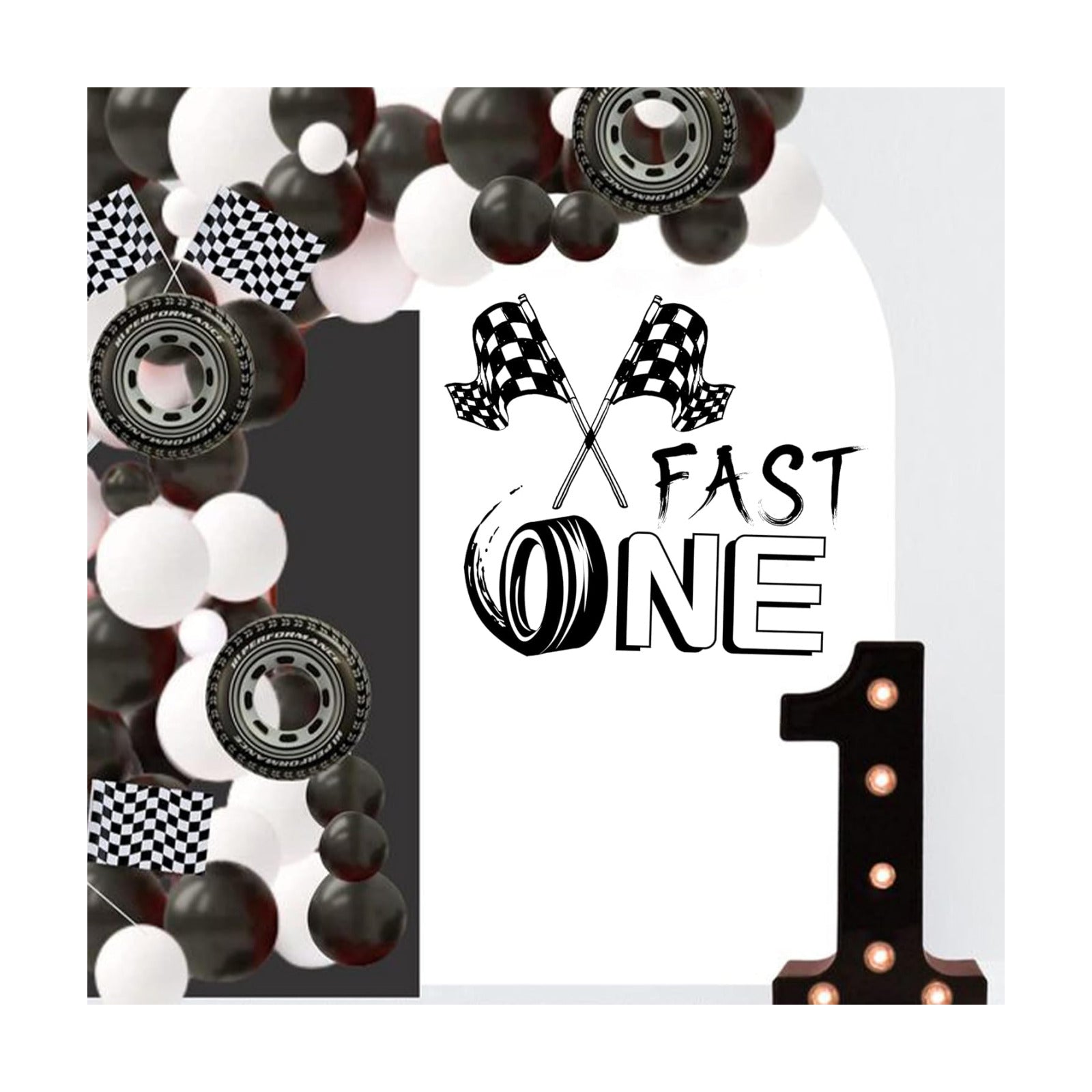 Fast One Birthday Racing Decal / Black Fast