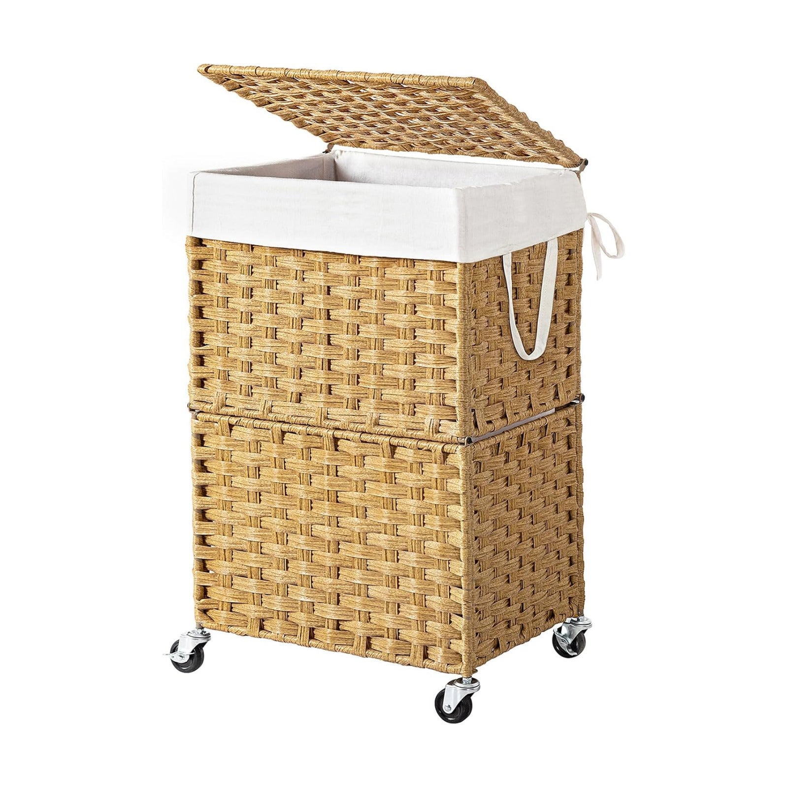 Rolling Laundry Basket / 90l / Yellow